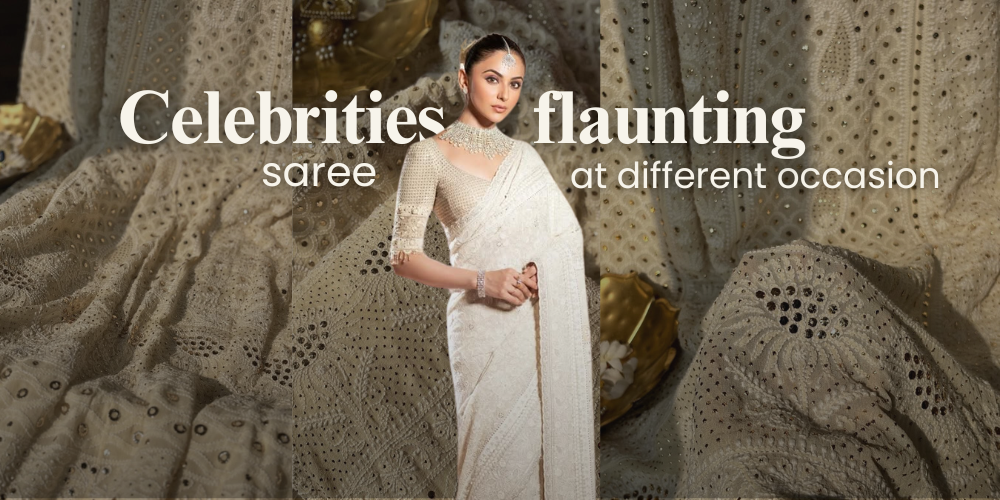 Celebrities Embracing Chikankari Saree at Different Occasions