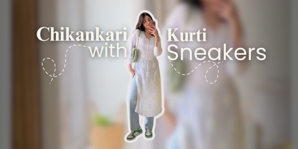 Styling Chikankari kurtis with Sneakers