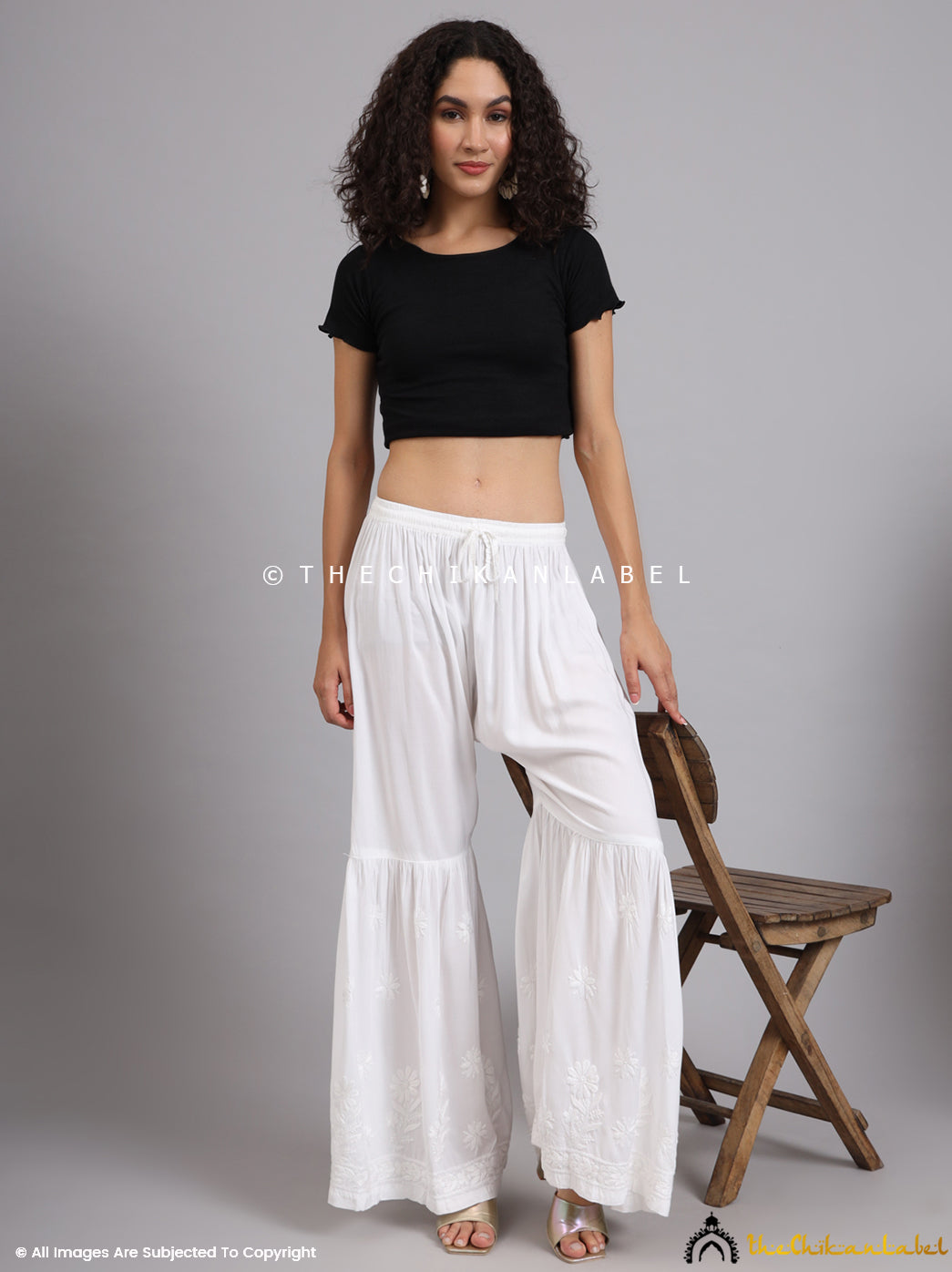 Idayat Modal Single Layer Chikankari Garara - White