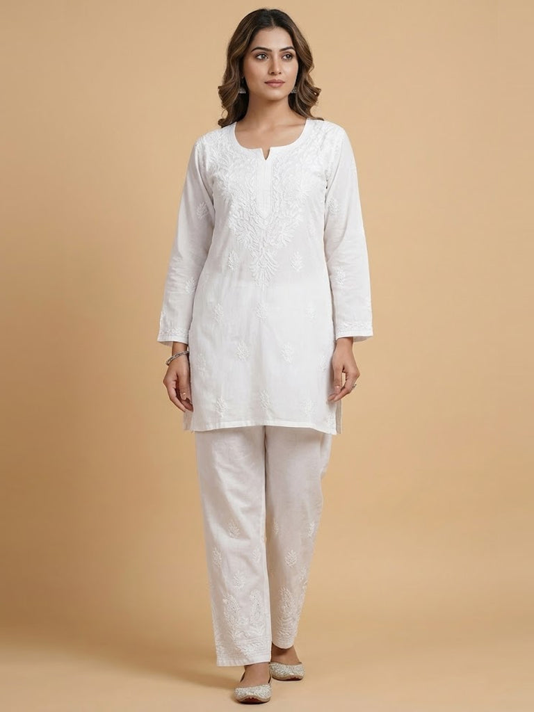 Nafisa Mulmul Cotton Chikankari Short Top
