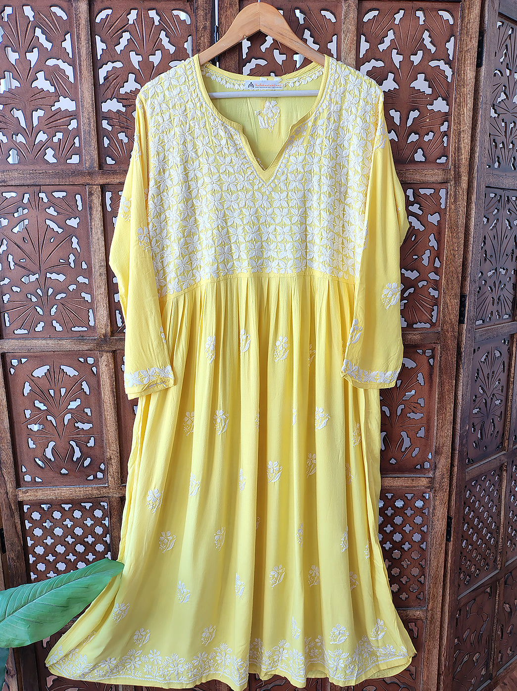 Yellow Modal Chikankari Kurti