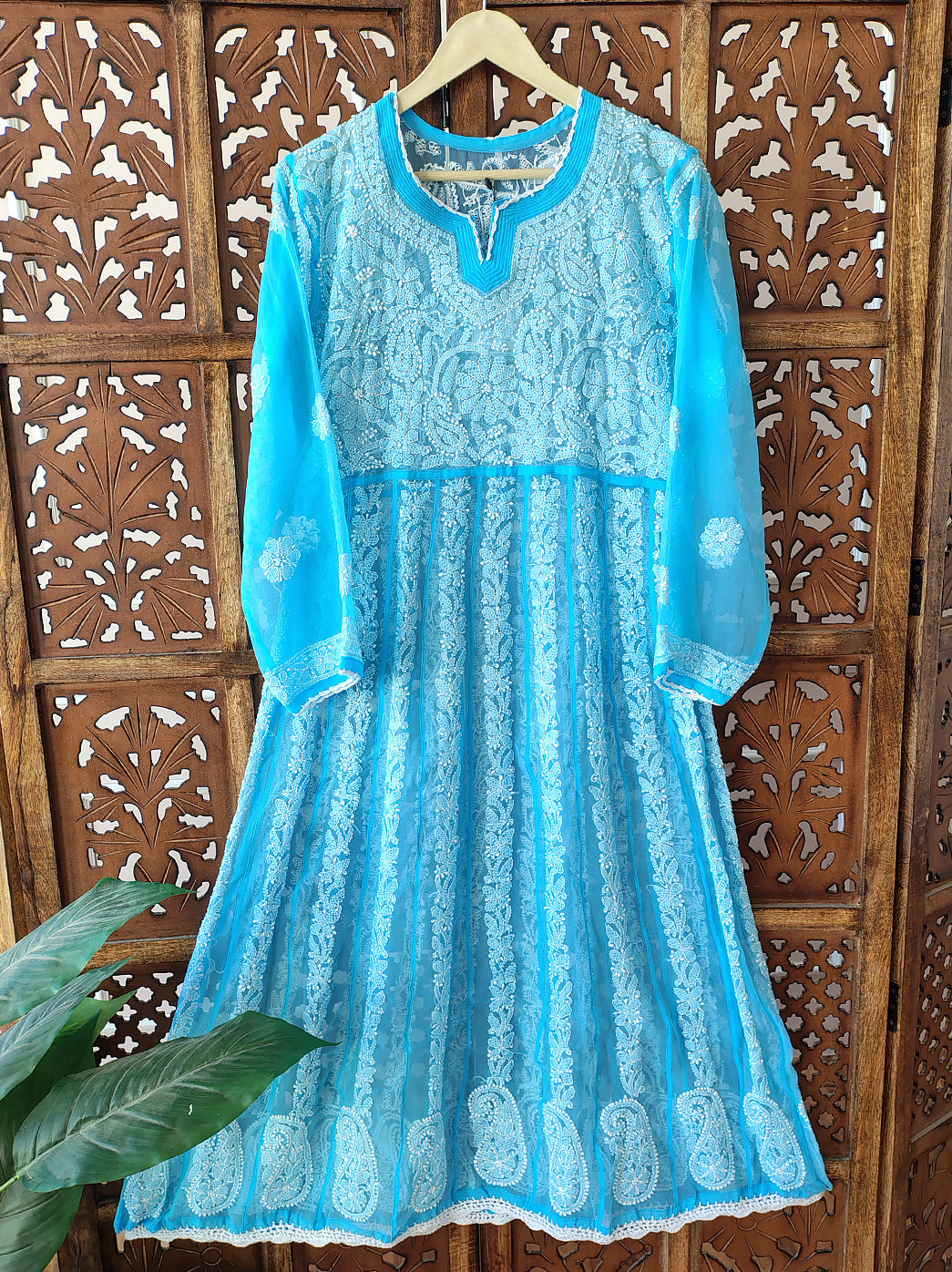 Sky Blue Georgette Anarkali Kurti