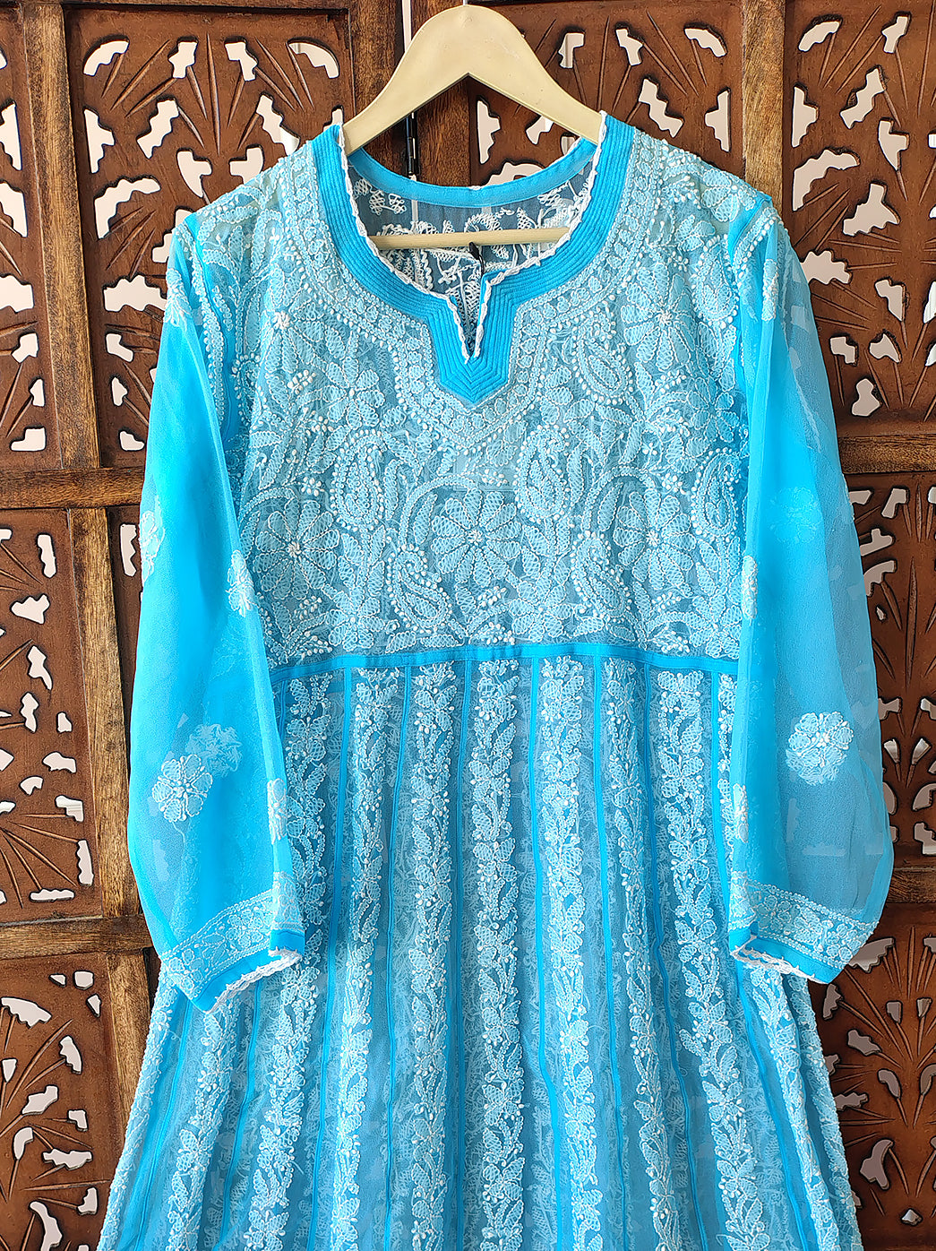 Sky Blue Georgette Anarkali Kurti