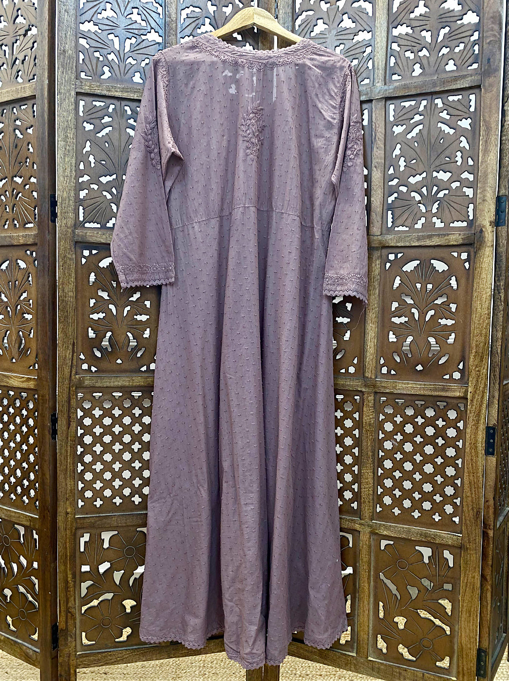Choco Cotton Chikankari Slit Angrakha