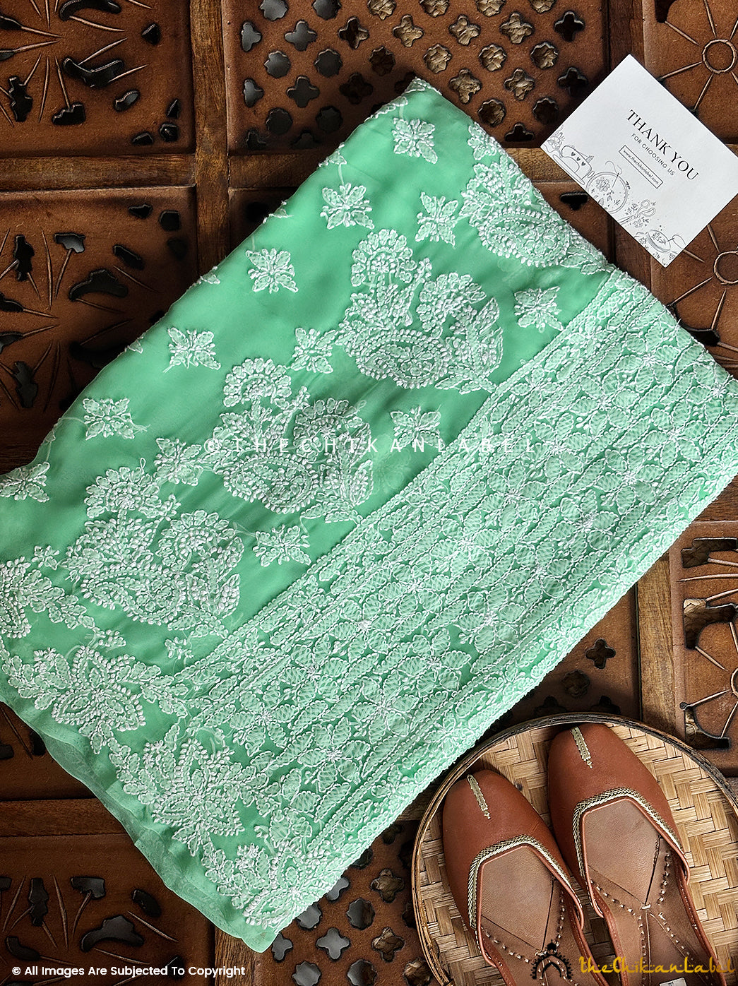 Saisha Georgette Authentic Chikankari Saree - Black