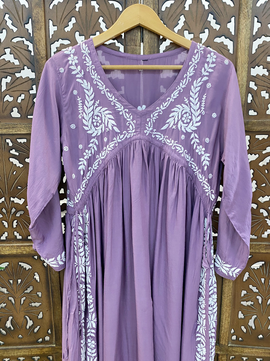 Mauve Modal Chikankari Anarkali