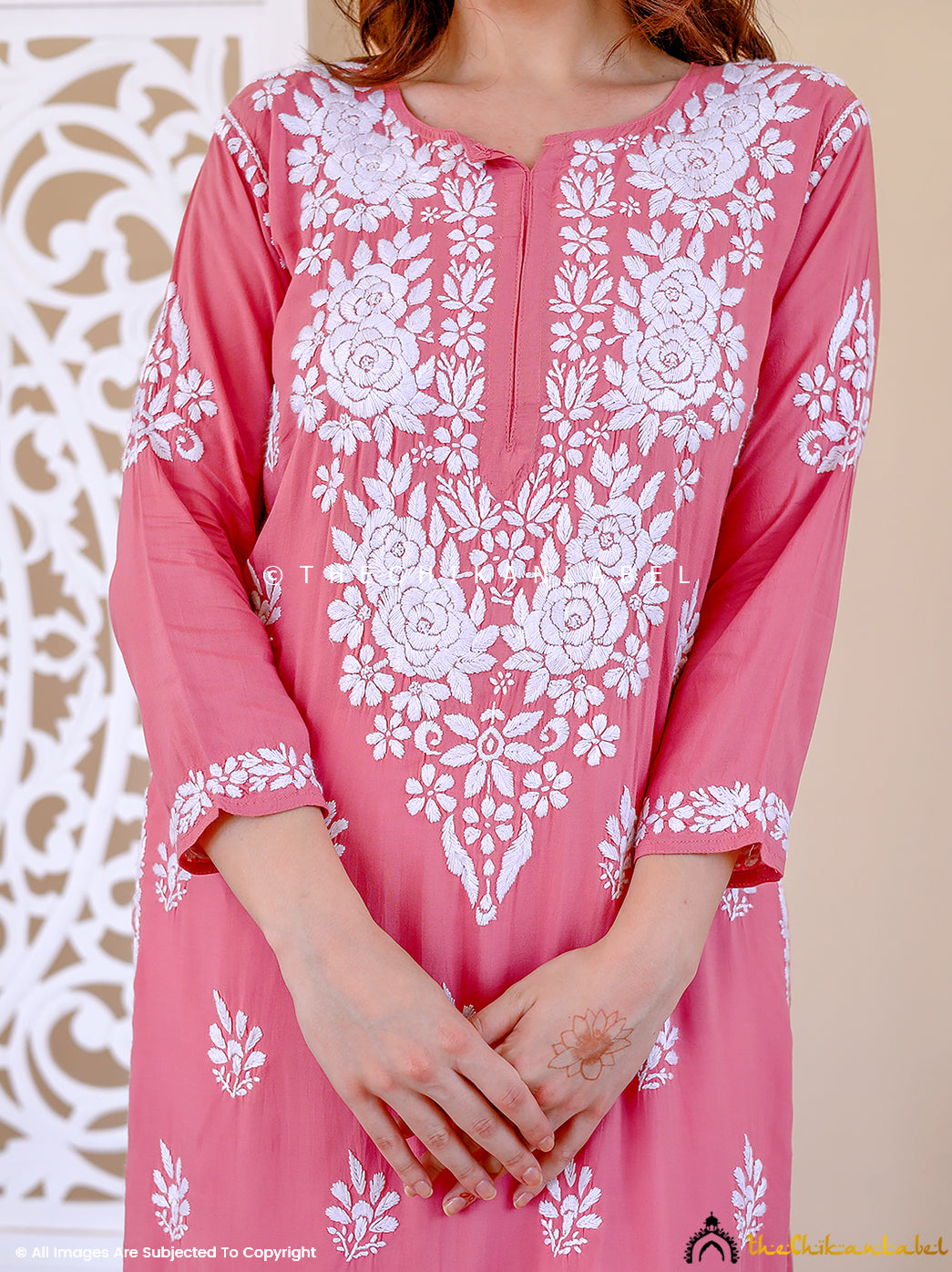 Coral Masoom Modal Chikankari Straight Kurti