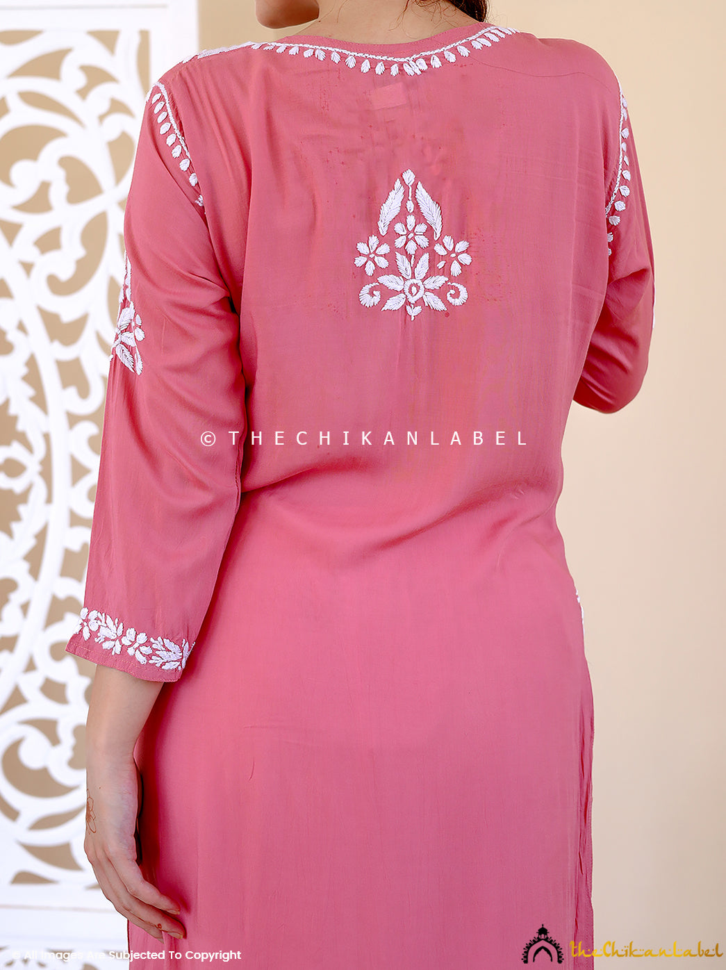 Coral Masoom Modal Chikankari Straight Kurti