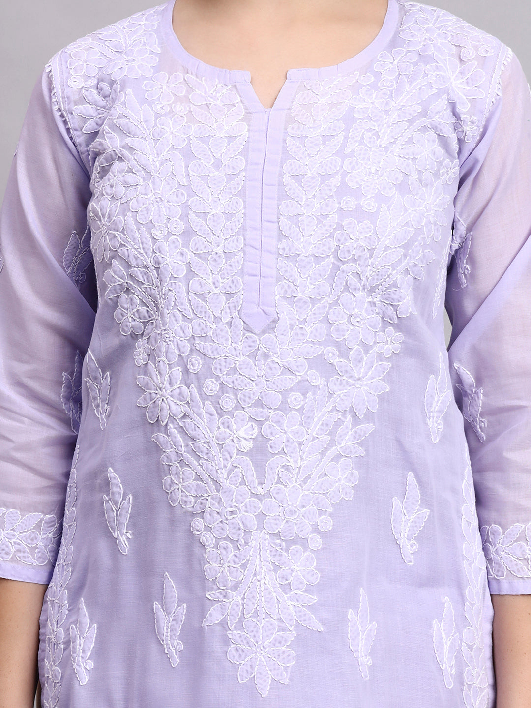 Comfortable cotton kurti with Chikankari detailing designed for breathable and lightweight everyday fashion