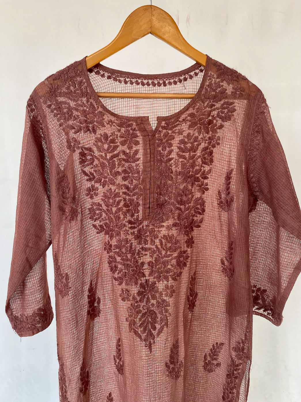 Choco Kota Cotton Chikankari Straight Kurti