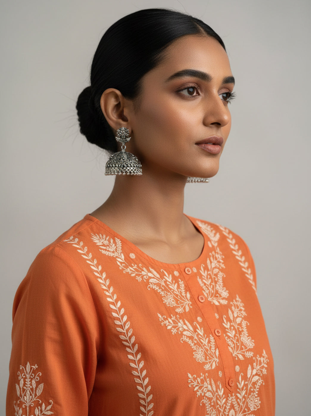 Oxidized Silver Jhumki Earring