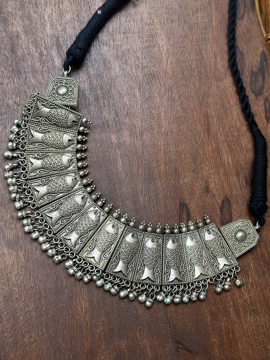 Artisan Brass Mixed Metal Necklace – Handmade Ethnic Jewelry