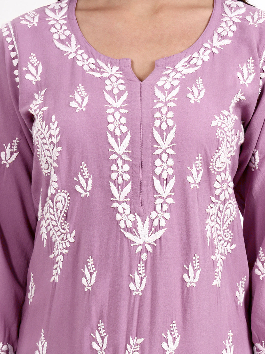 Elegant women ethnic wear chikankari kurta set with detailed hand embroidery work