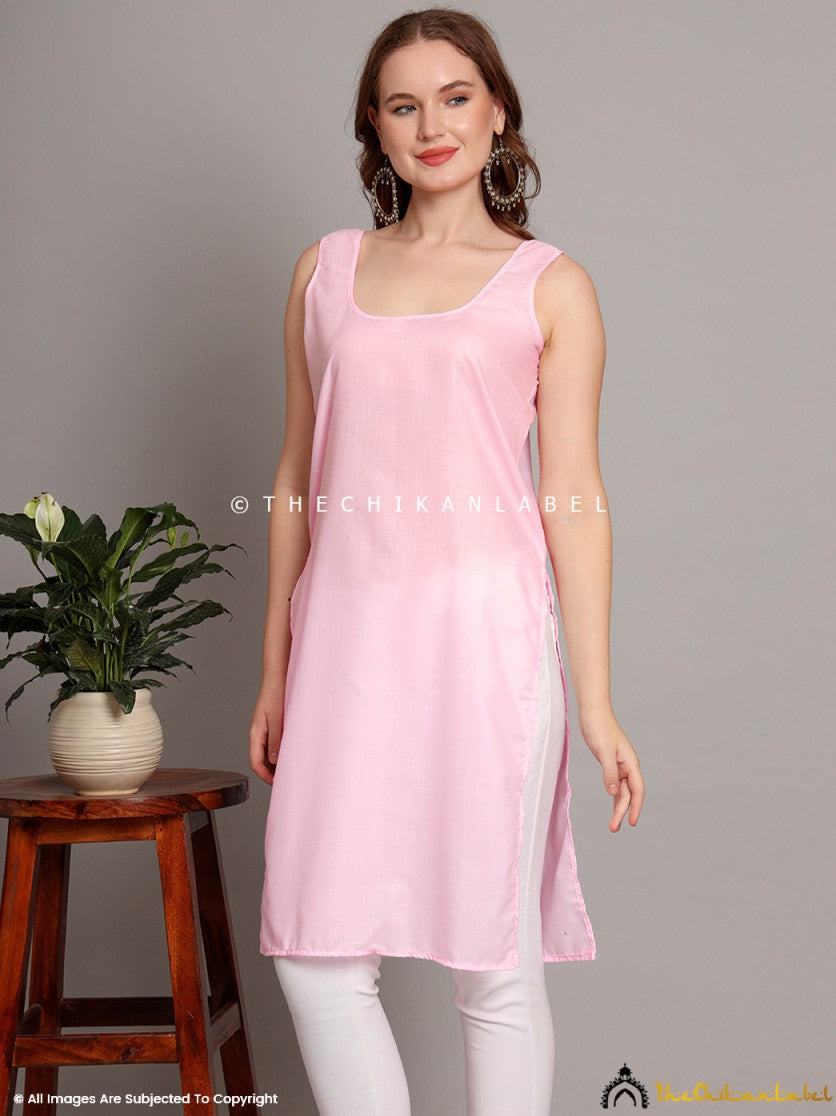 Cotton Camisole Inners for Kurtis & Kurta Baby Pink