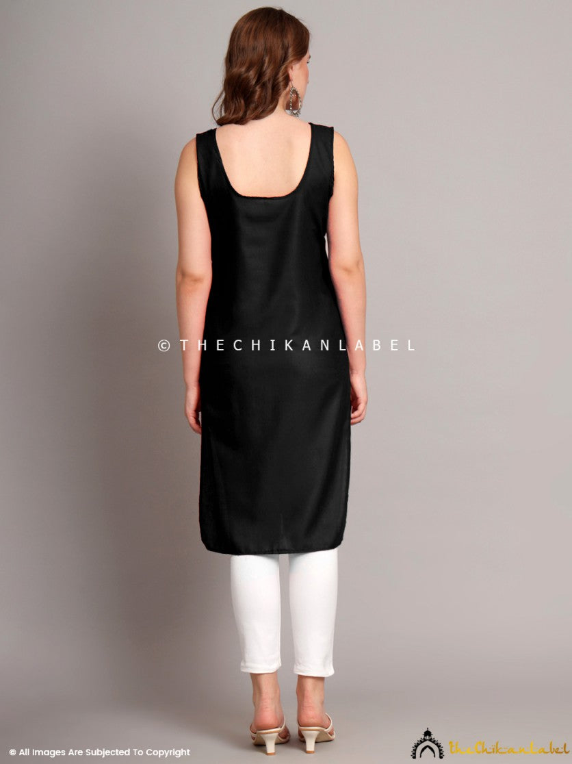 Cotton Camisole Inners for Kurtis & Kurta Black