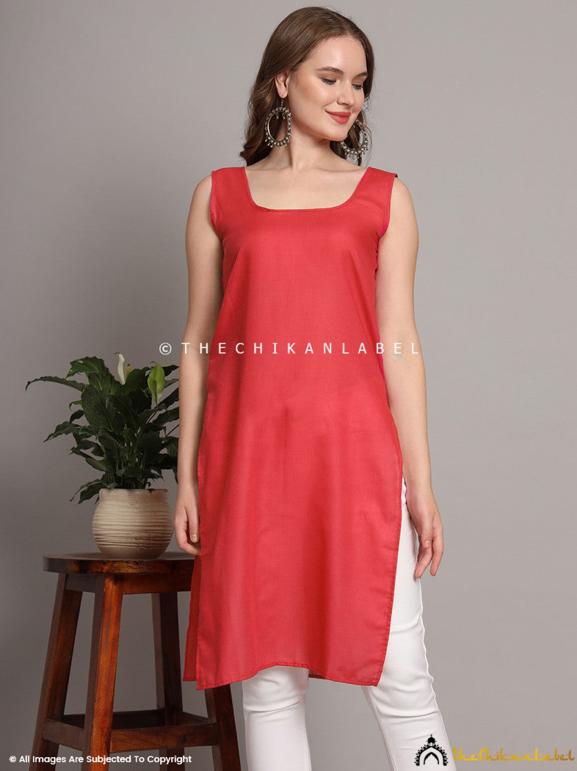 Cotton Camisole Inners for Kurtis & Kurta Coral