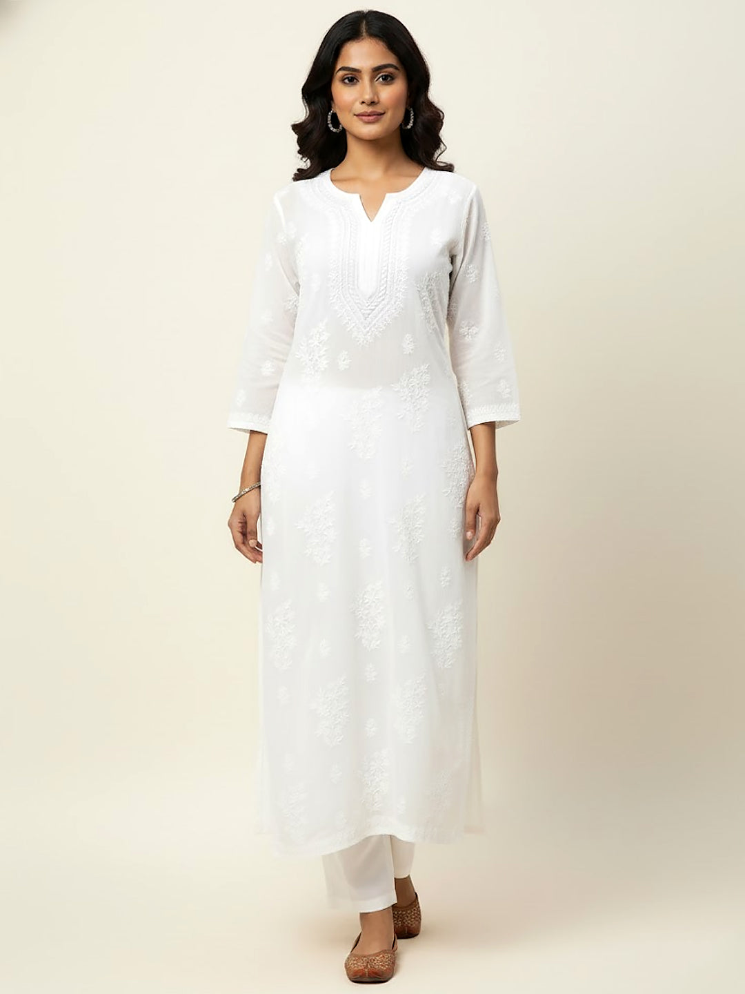 Disha Patani White Chikankari Kurti Online