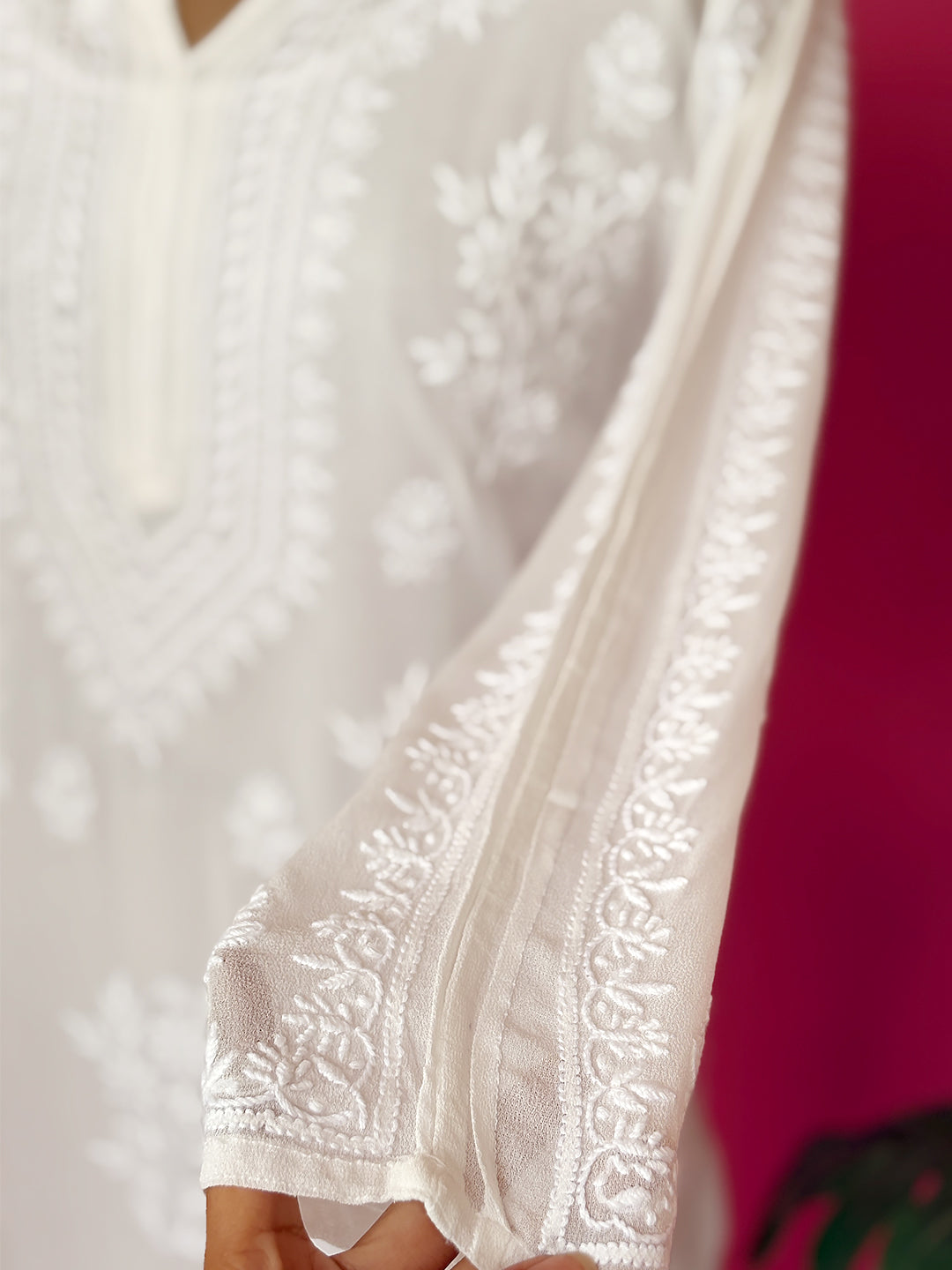 Disha Patani White Chikankari Kurti Online