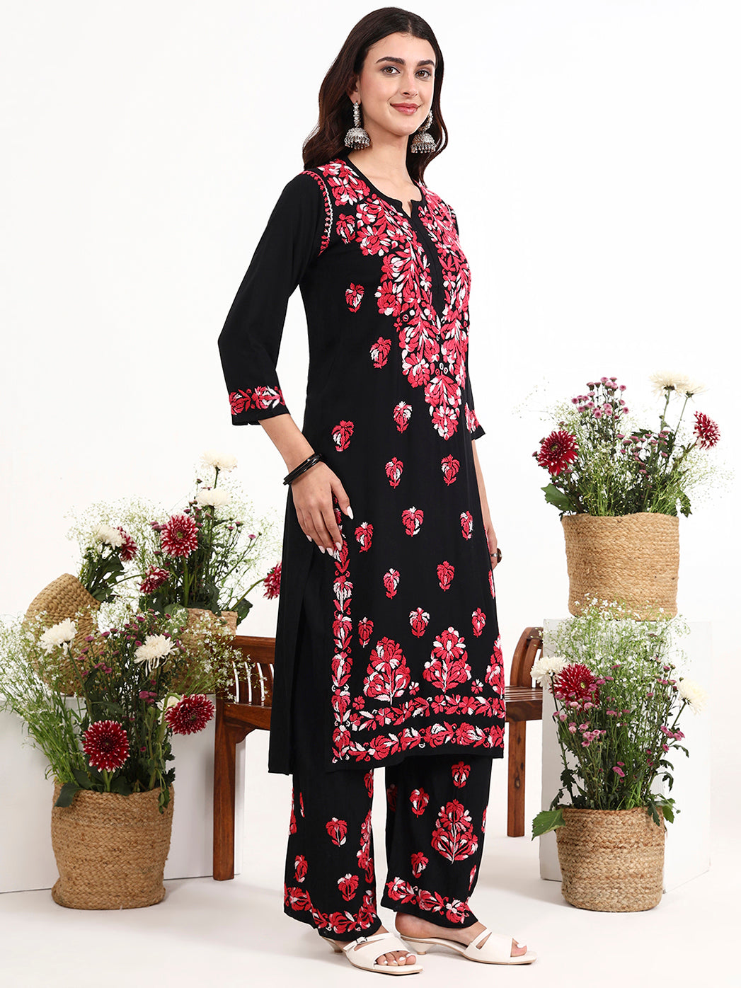 Handcrafted chikankari embroidery kurta set designed for all day comfort and style