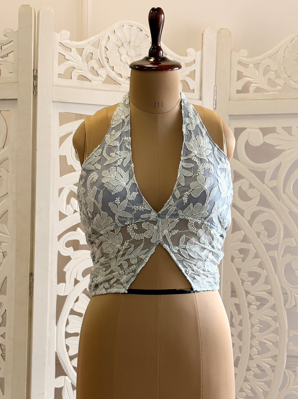 Georgette Tepchi Work Blouse With Scarf - Grey