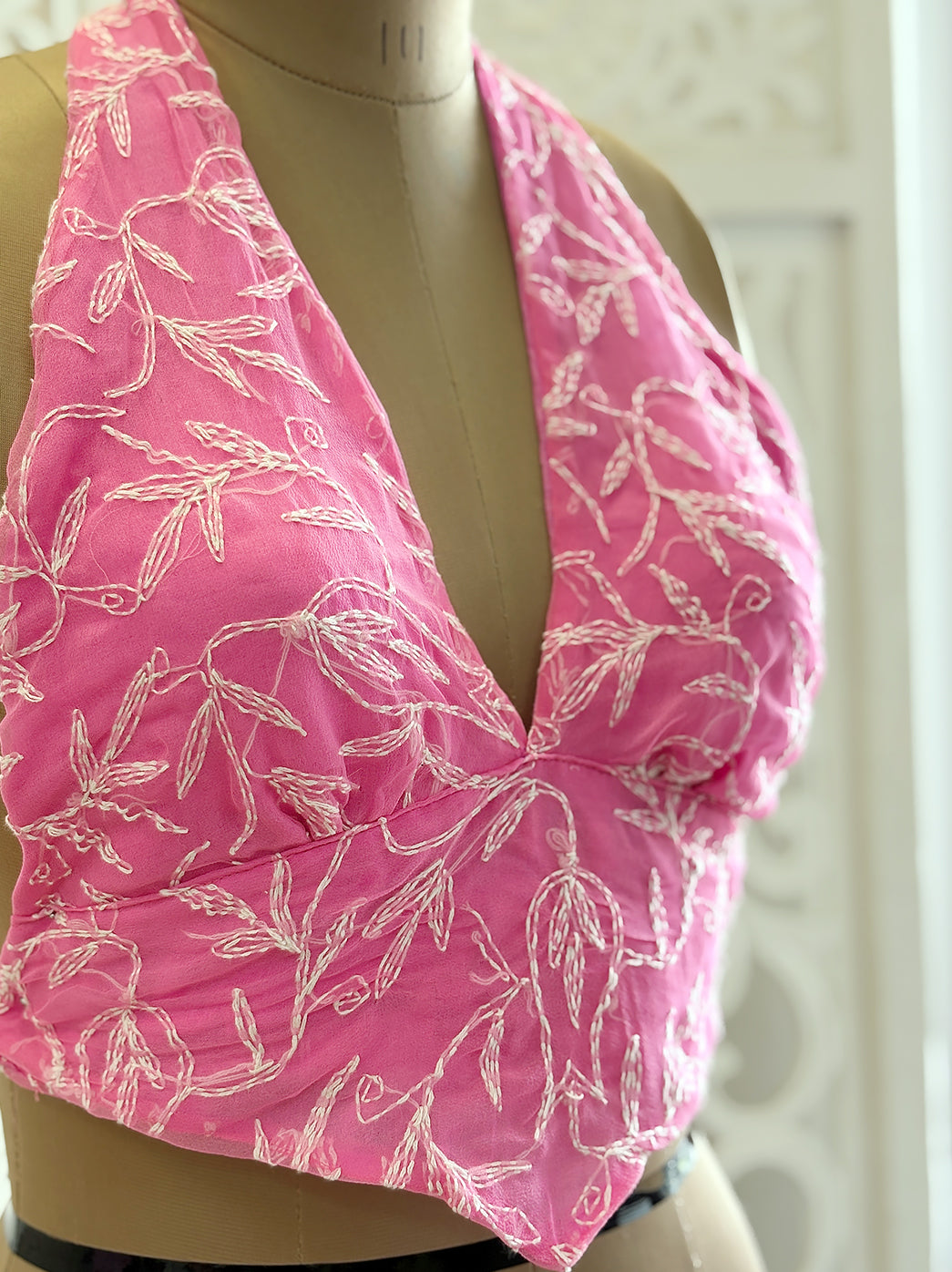 Georgette Tepchi Work Blouse With Scarf - Pink