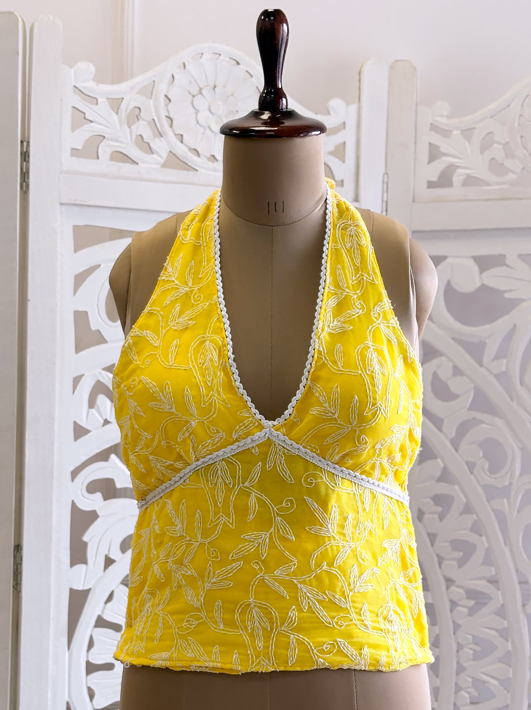 Georgette Tepchi Work Blouse With Scarf - Yellow