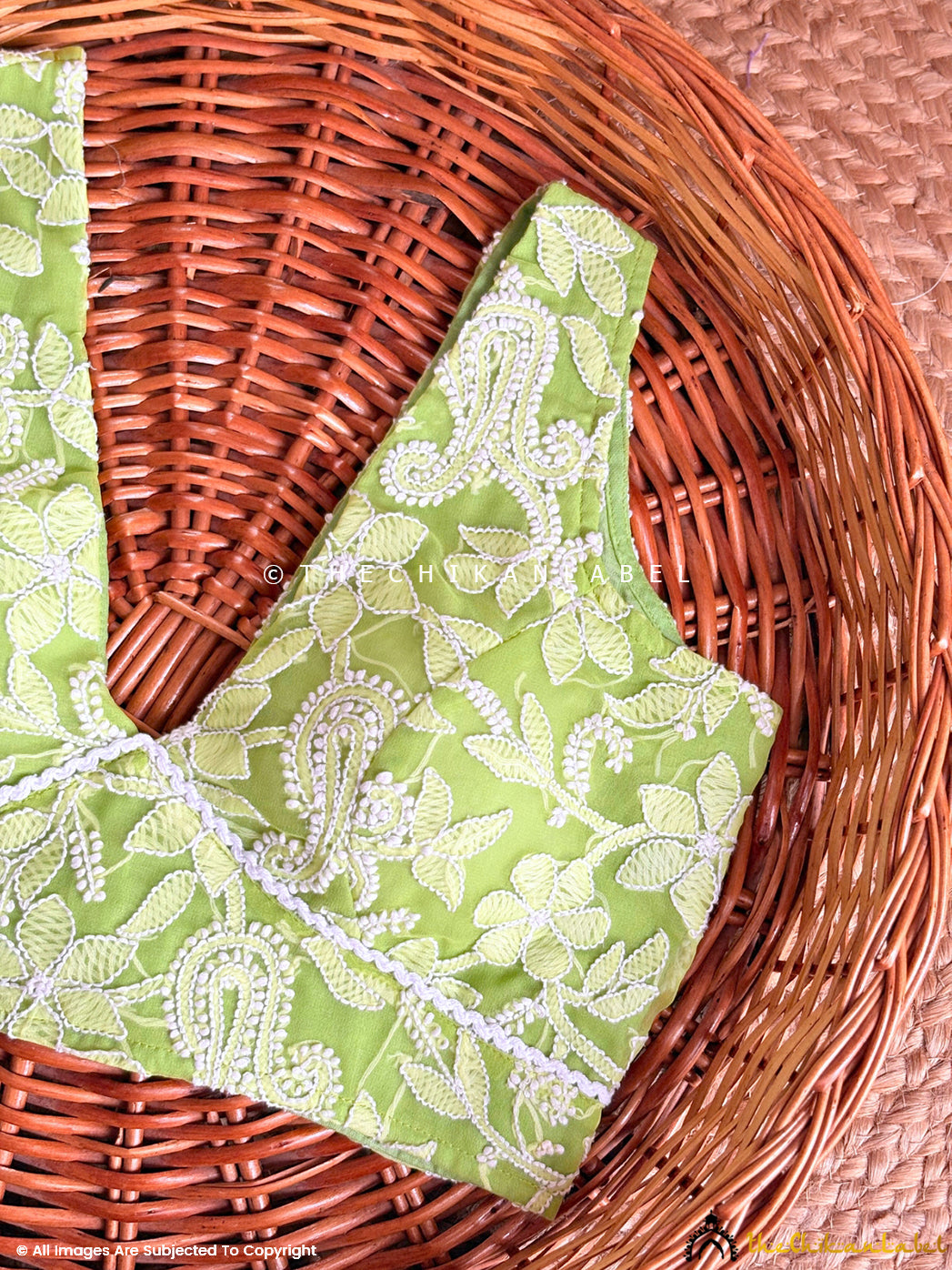 Designer blouse for women styled for Indian ethnic wear featuring detailed Lucknow hand embroidery