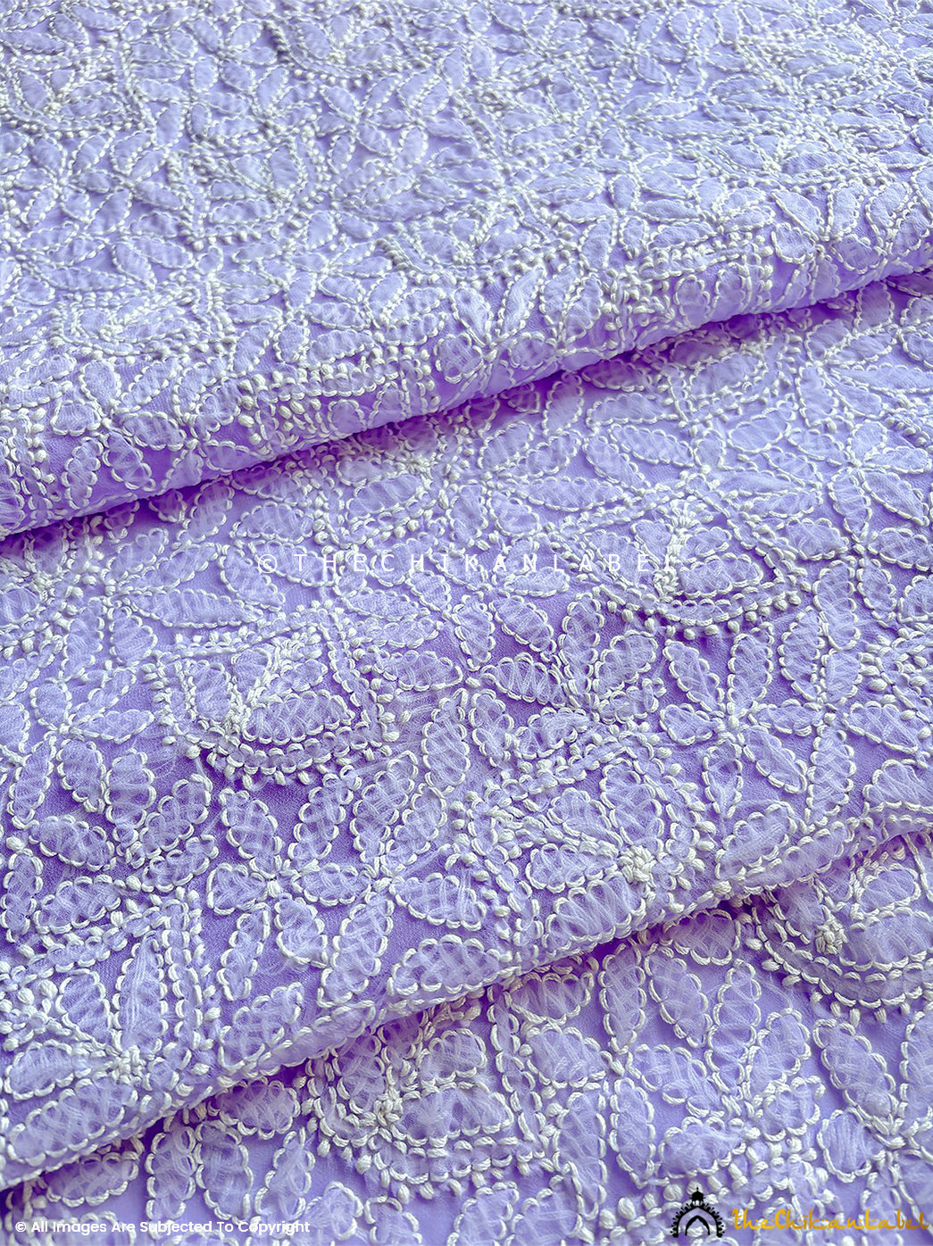 “Elegant unstitched georgette chikankari kurti fabric and dupatta set crafted with artisan embroidery”