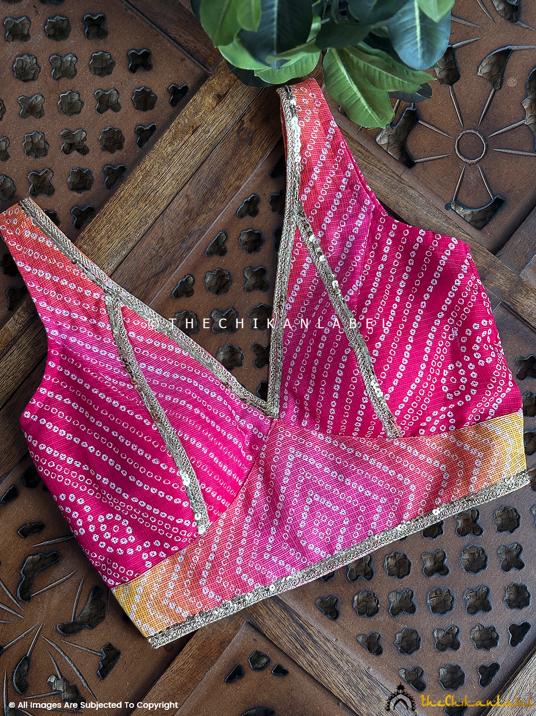 Kota Doria sleeveless blouse with elegant neckline and intricate detailing designed for weddings and festive wear.