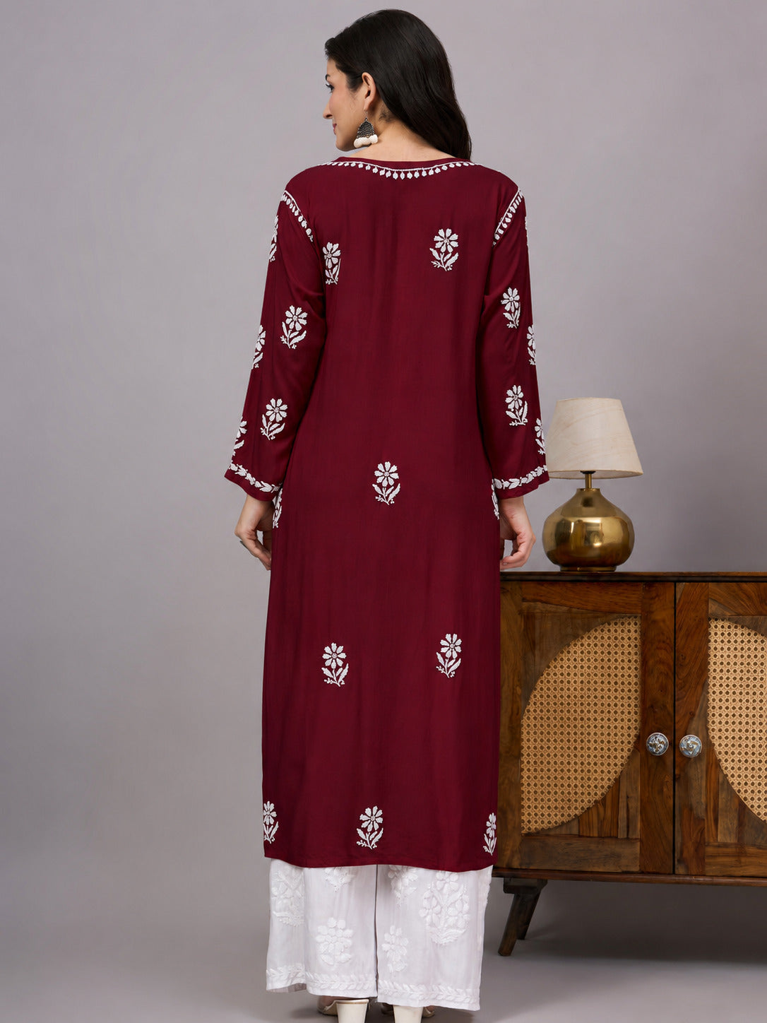 Comfortable regular wear kurti made from premium rayon fabric with authentic Chikankari embroidery inspired by traditional Lucknow craftsmanship.