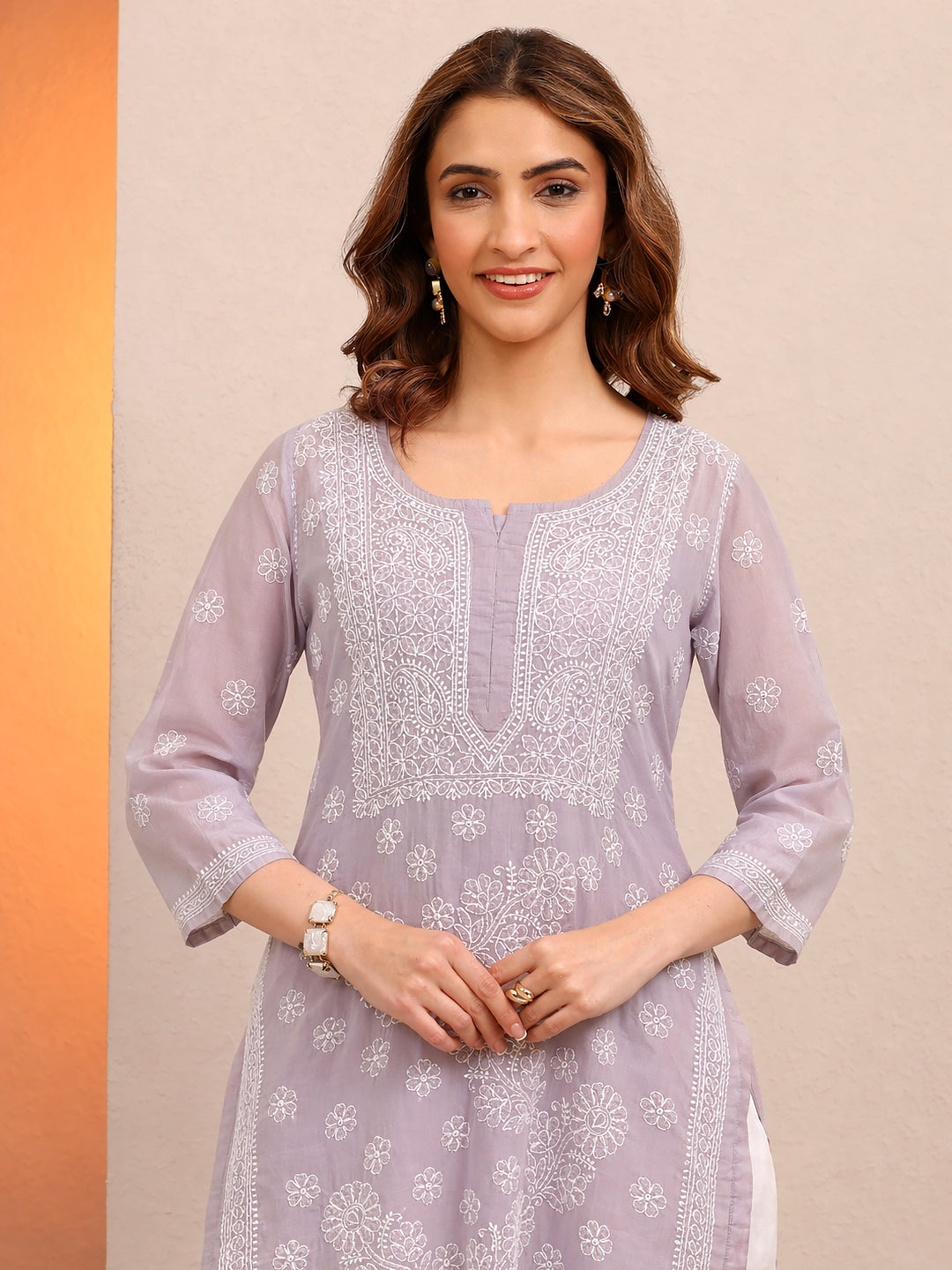 Women’s ethnic chikankari kurti with straight silhouette crafted for comfort, style, and modern wardrobe needs