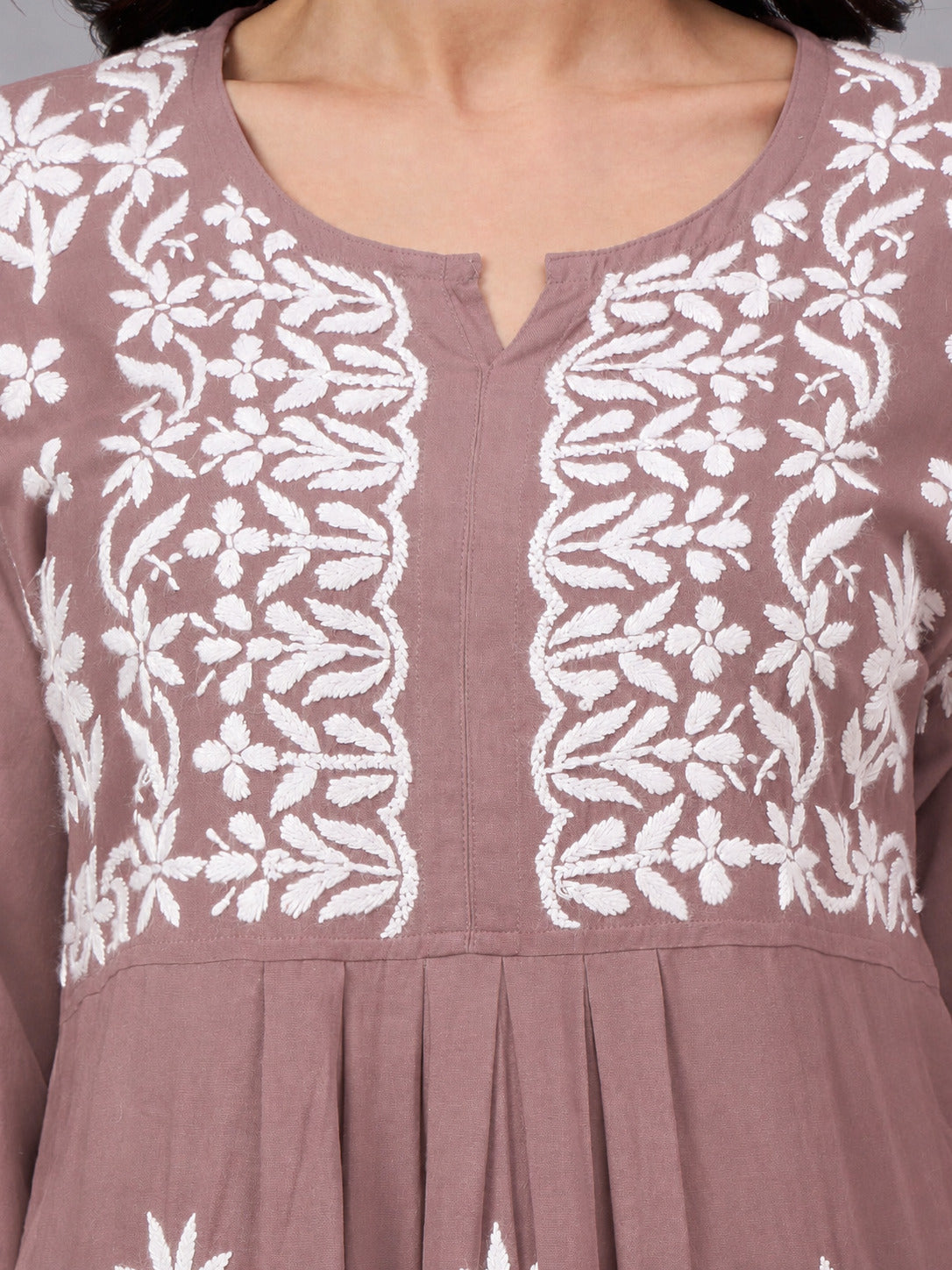 Mira Rayon Chikankari Kurti Palazzo Set - Rose Pink