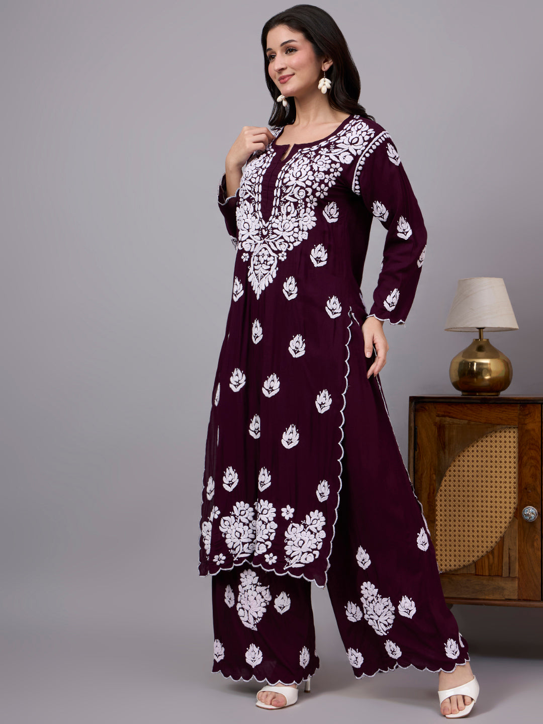 Traditional Chikankari Kurta Set inspired by Lucknow craftsmanship with artisan embroidery, premium fabric quality, and a graceful ethnic appearance.