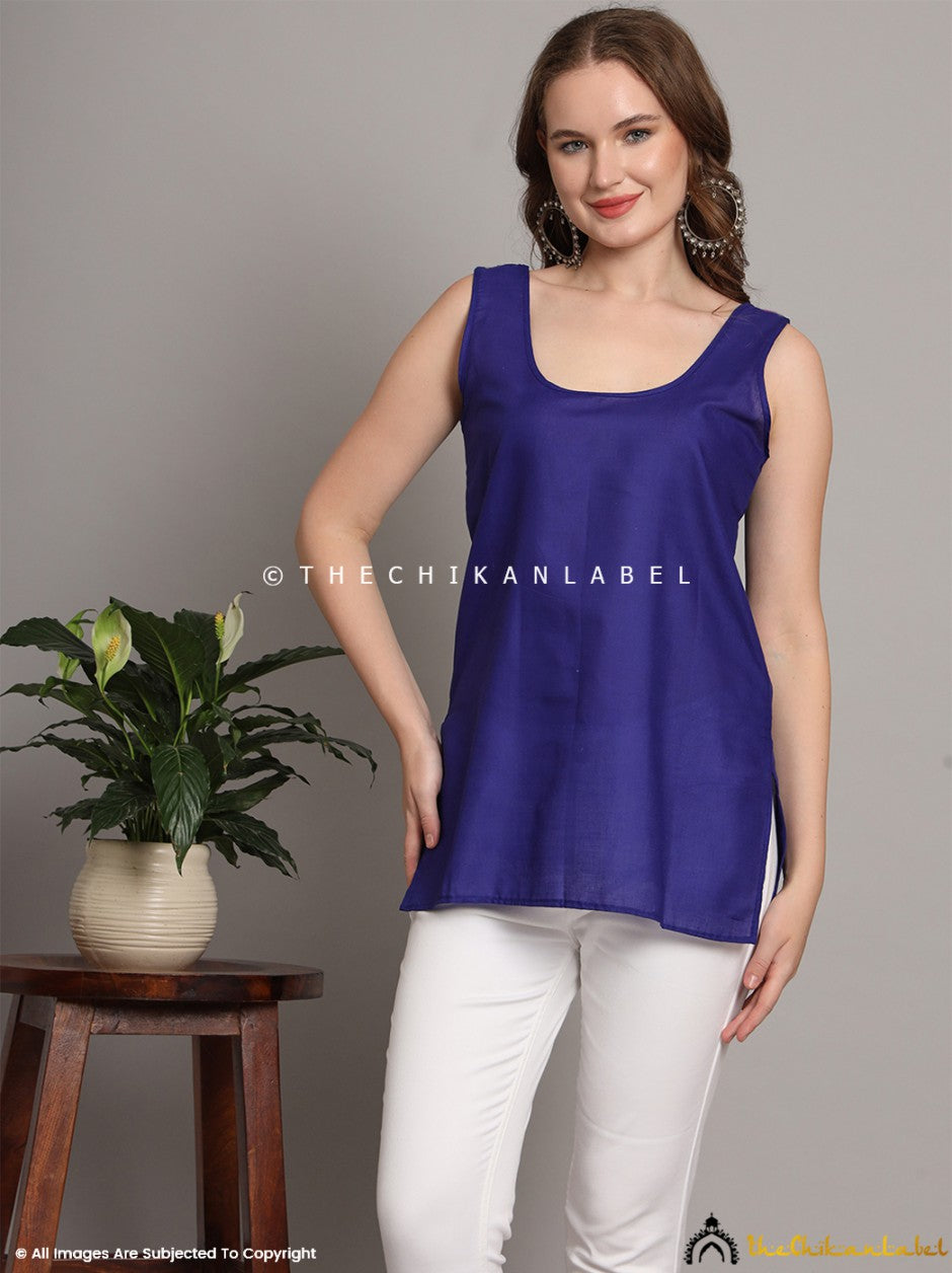 Cotton Short Camisole Inners for Kurtis Kurta Navy Blue