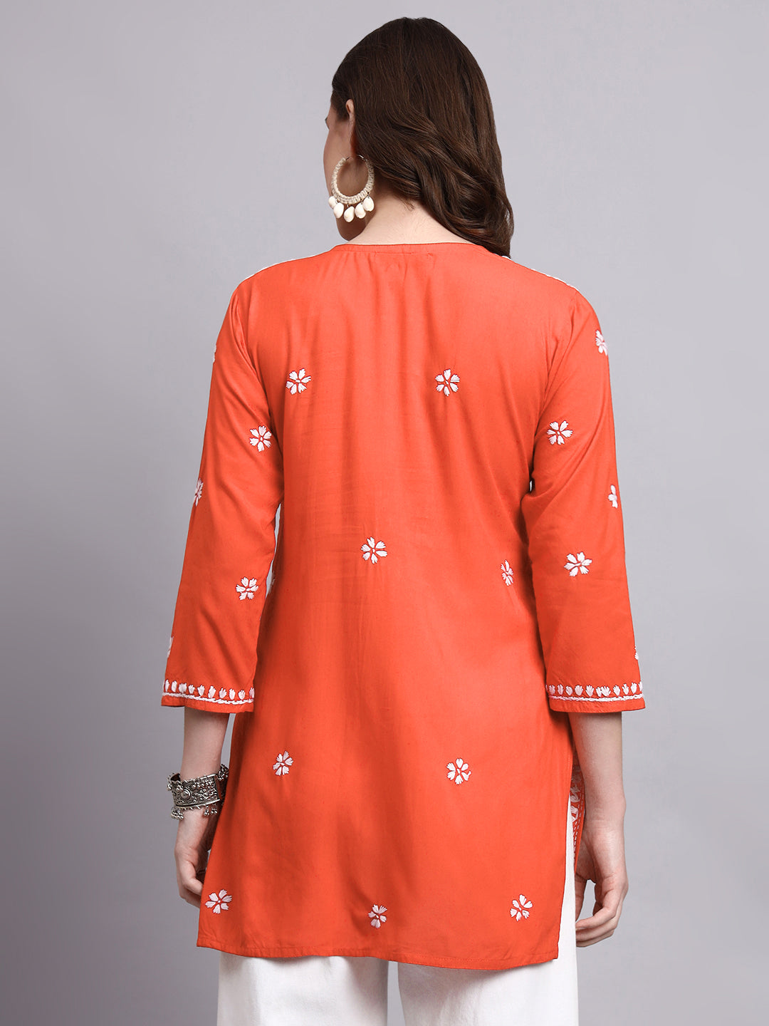 Rayon chikankari short top designed for lightweight comfort and effortless fusion outfits
