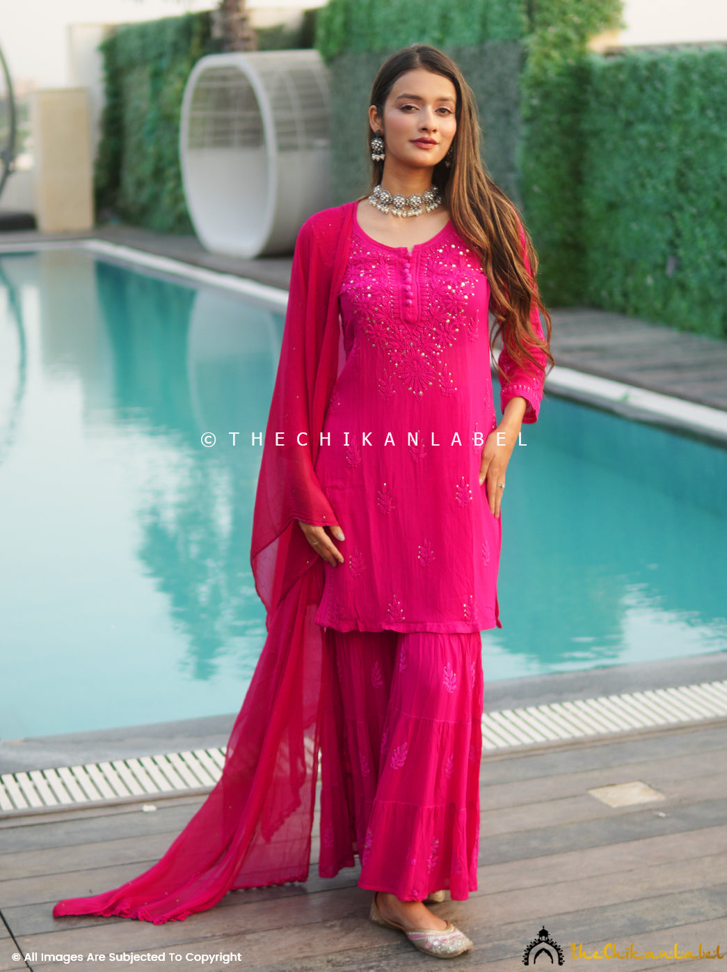 Haya Viscose Chikankari Kurta Set with Dupatta,Chikankari Kurta Set with Dupatta in Viscose Fabric for Woman