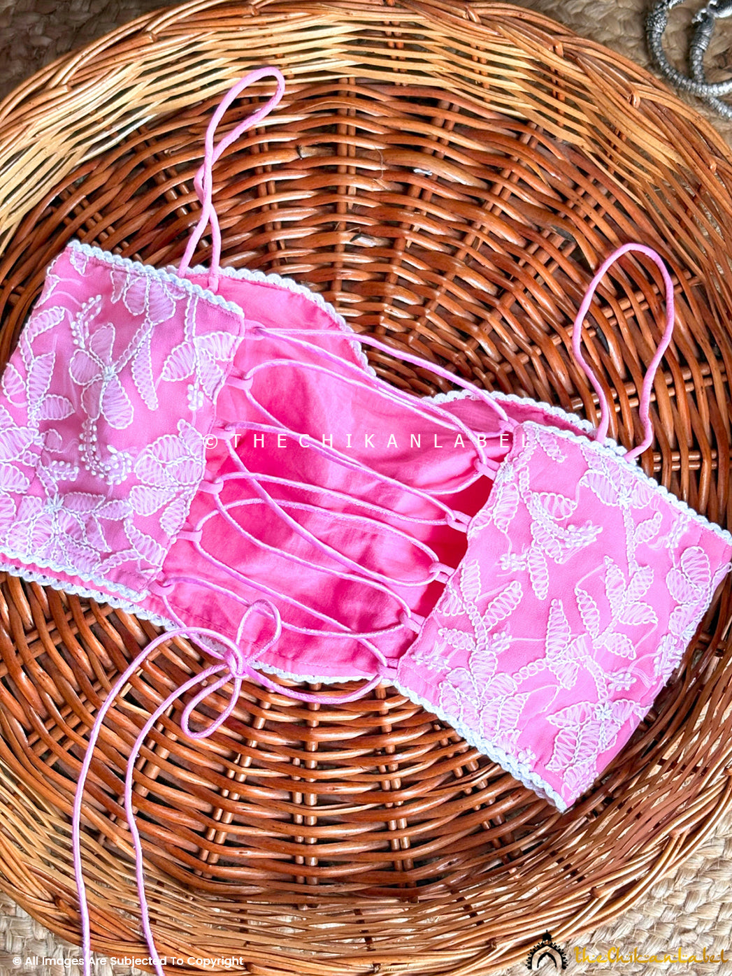 Fashionable blouse with Lucknowi chikankari detailing suitable for pairing with lehengas and sarees