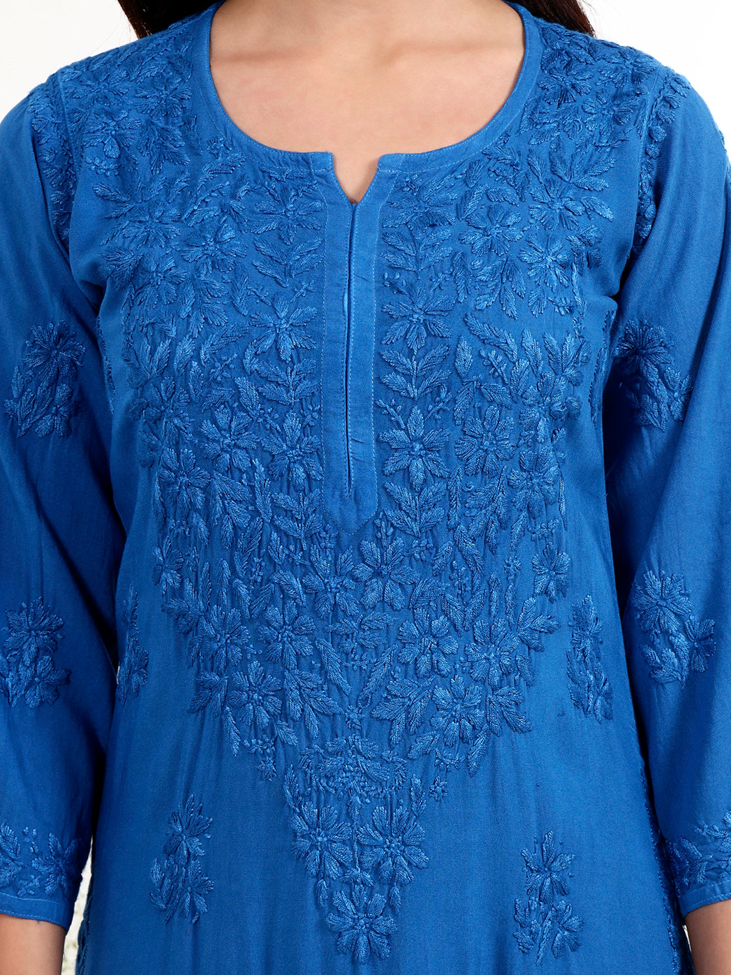 Elegant women ethnic wear chikankari kurta set with fine Lucknowi hand embroidery work