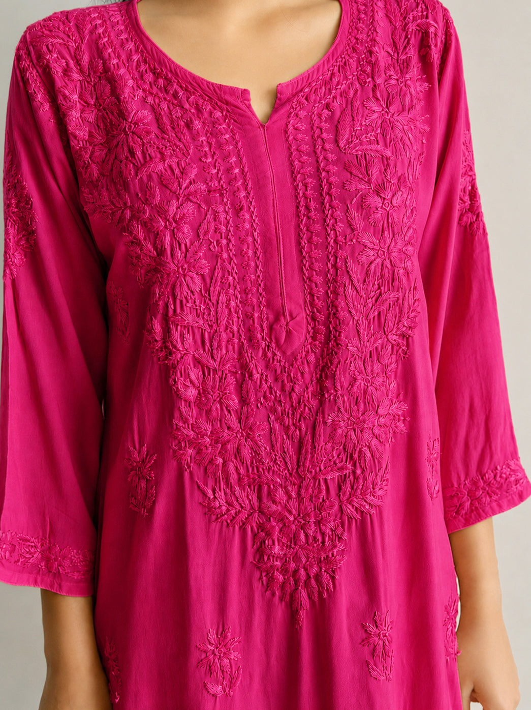 Women’s straight kurti palazzo set with detailed chikankari embroidery and relaxed palazzo bottoms for comfortable contemporary ethnic dressing.
