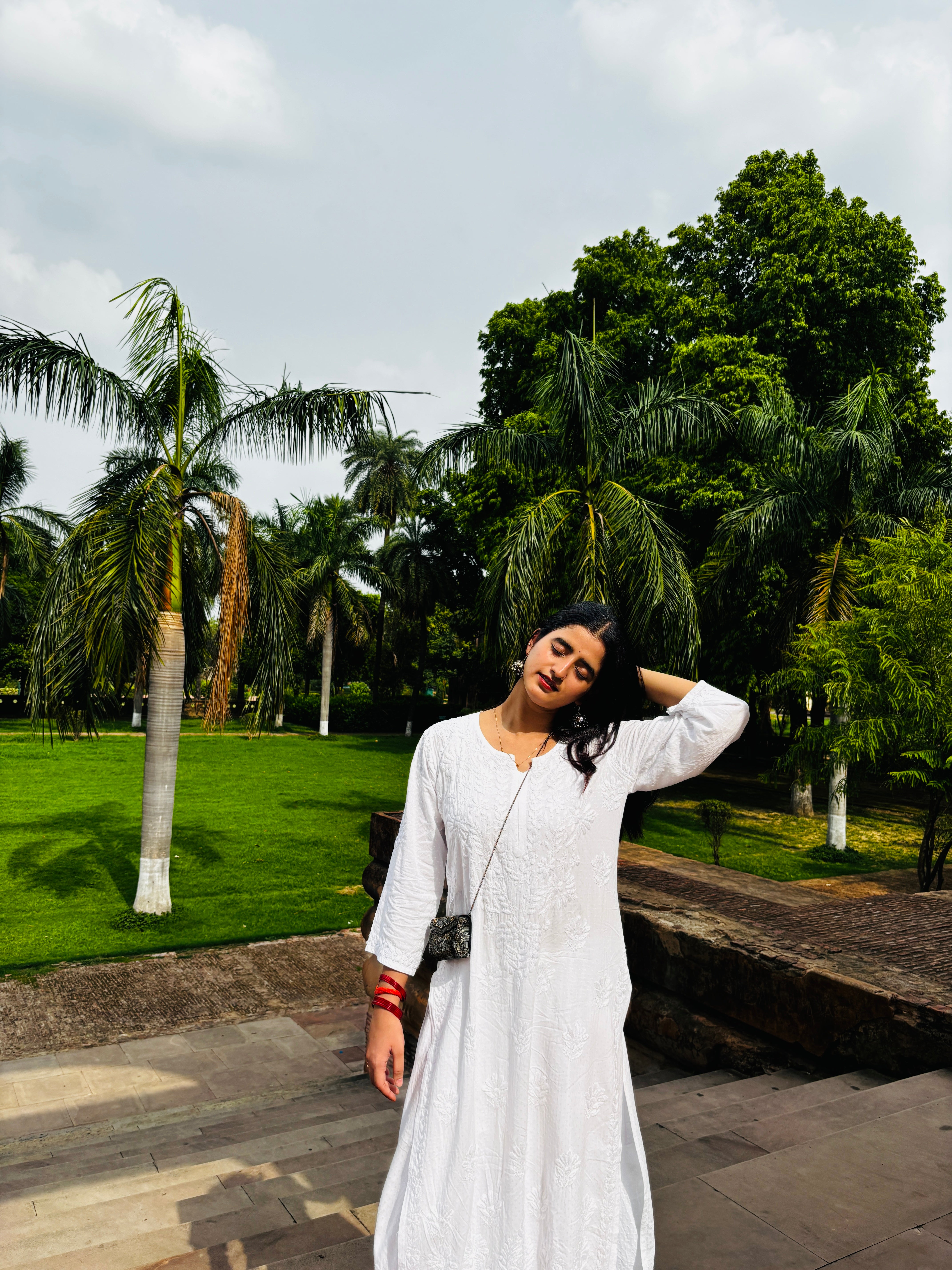 Rishika Rayon Chikankari Kurta Set - White