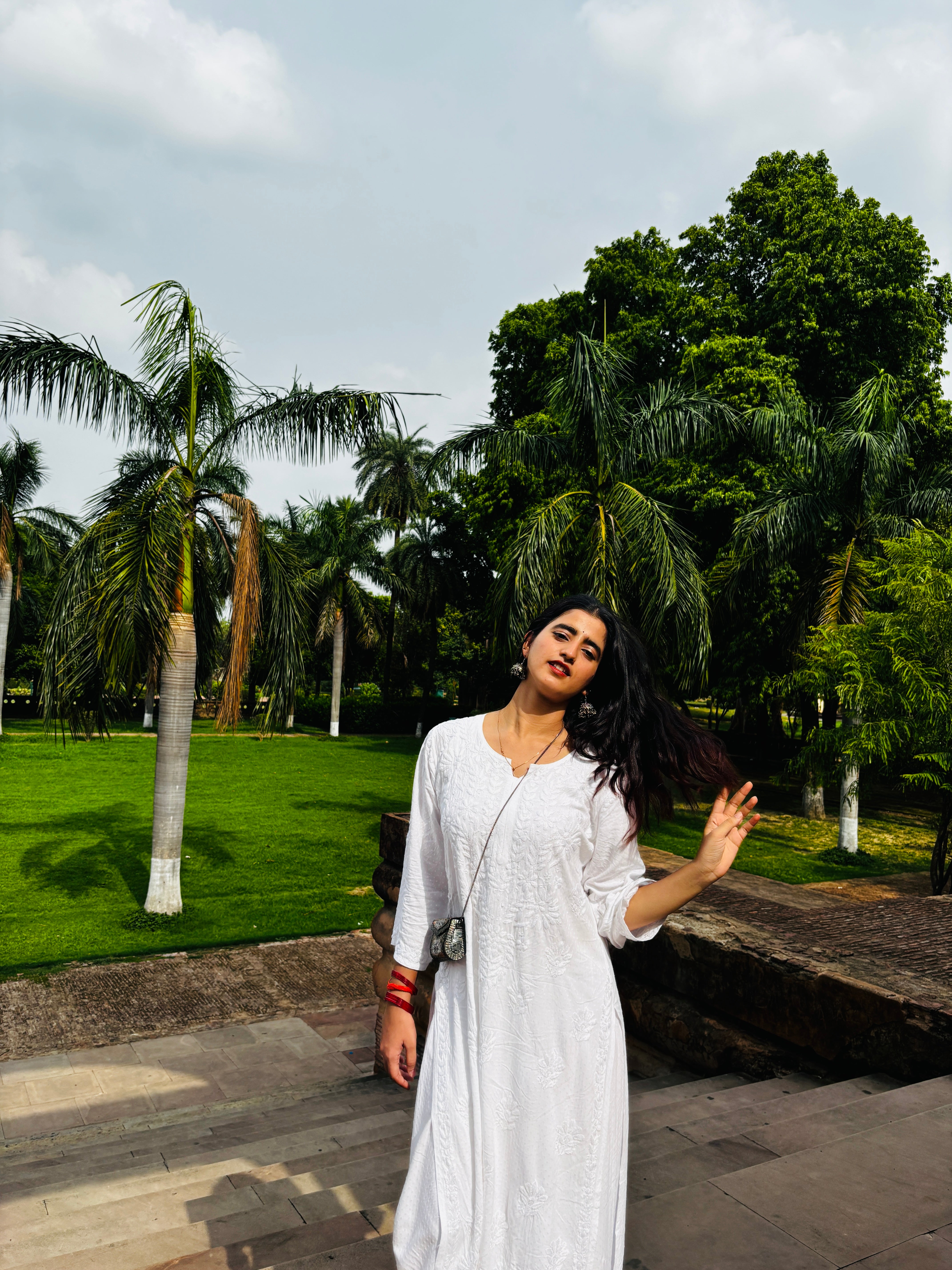 Rishika Rayon Chikankari Kurta Set - White
