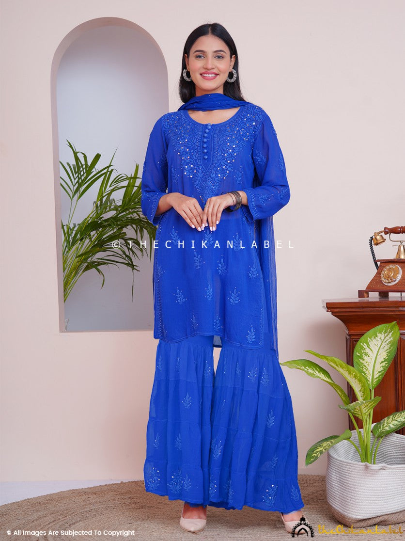 Haya Viscose Chikankari Kurta Set with Dupatta ,Chikankari Kurta Set with Dupatta in Viscose Fabric For Woman