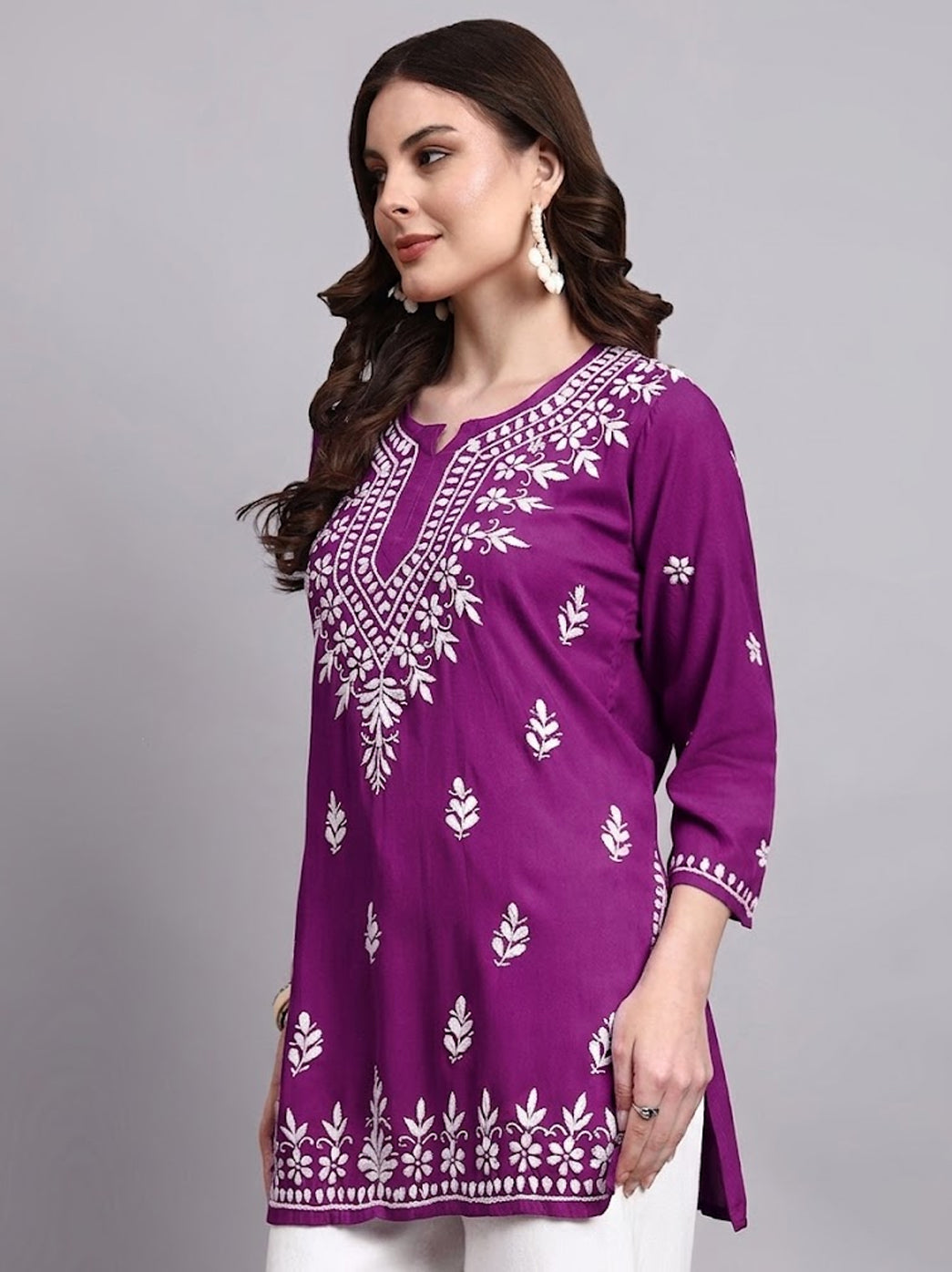Women Chikankari Short Top