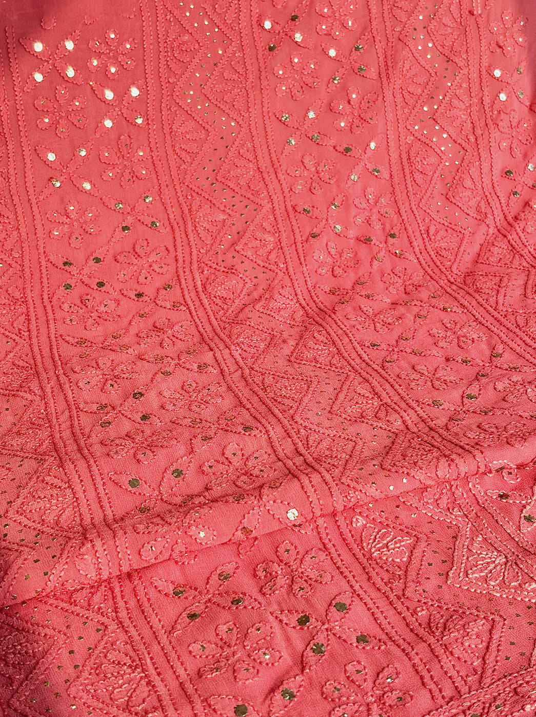 Siya Viscose Chikankari Kurti Piece with Dupatta - Peach