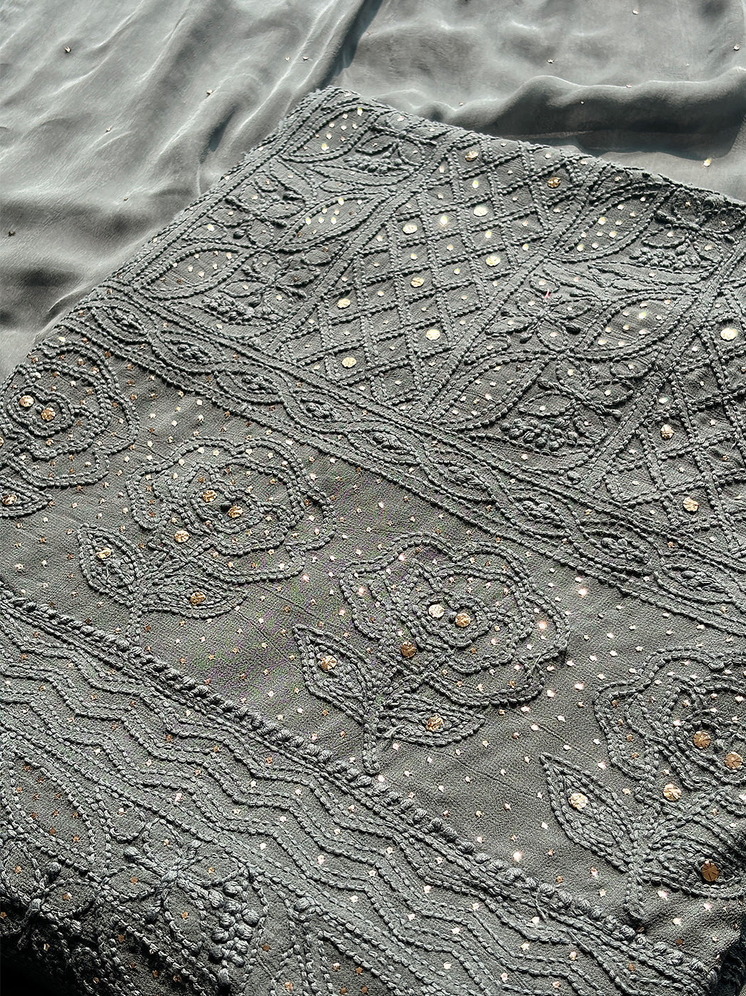 Siya Viscose Chikankari Kurti Piece with Dupatta - Grey