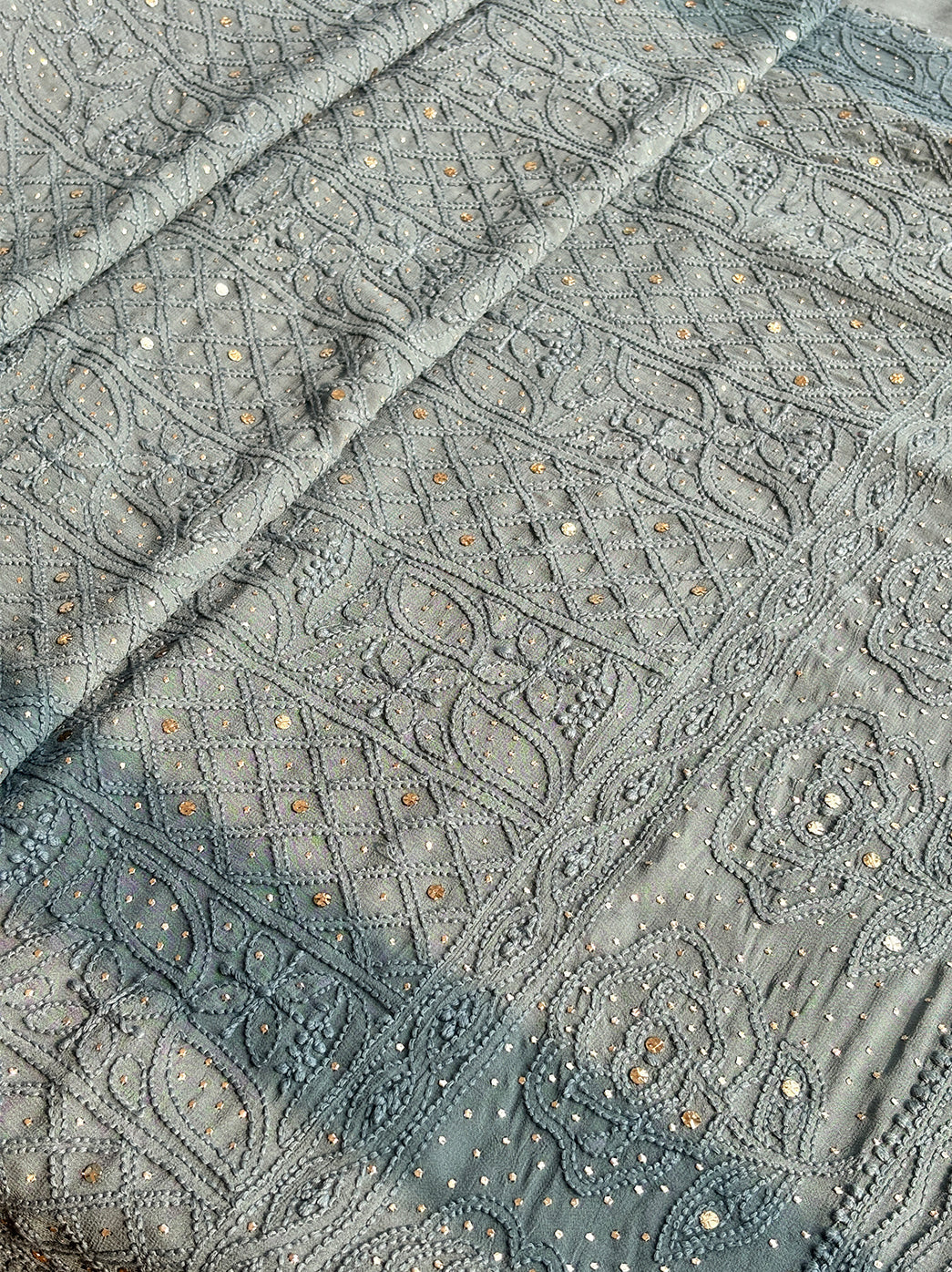 Siya Viscose Chikankari Kurti Piece with Dupatta - Grey