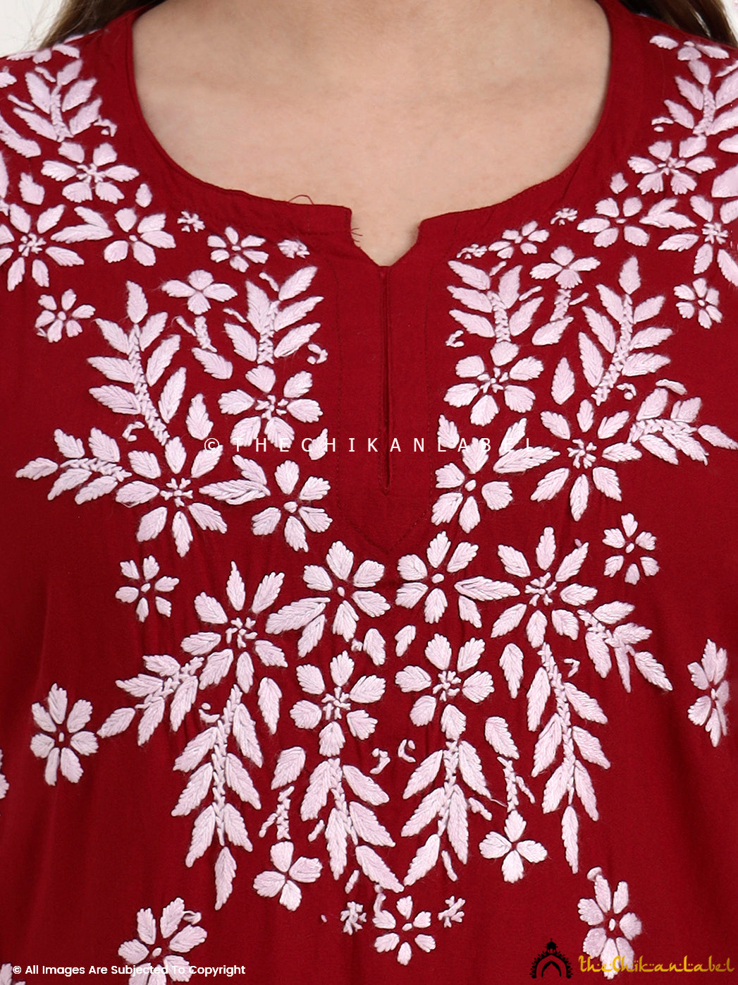 Trending chikankari short top crafted in soft modal fabric with elegant embroidery.