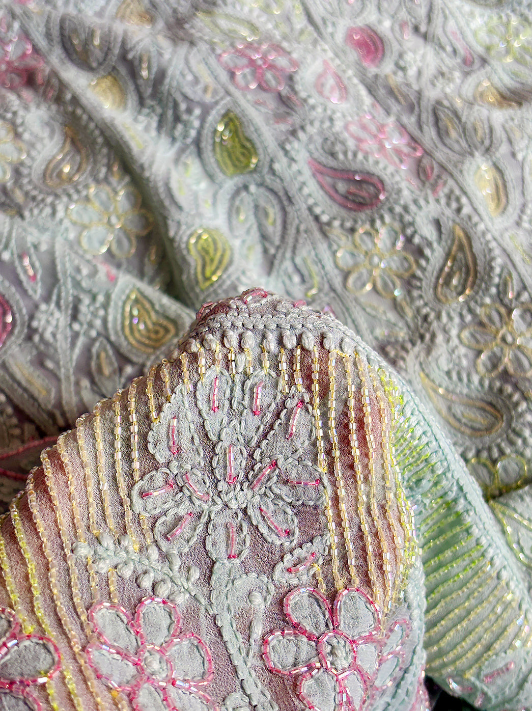 Zaria Viscose Chikankari Kurti Piece with Dupatta - Green