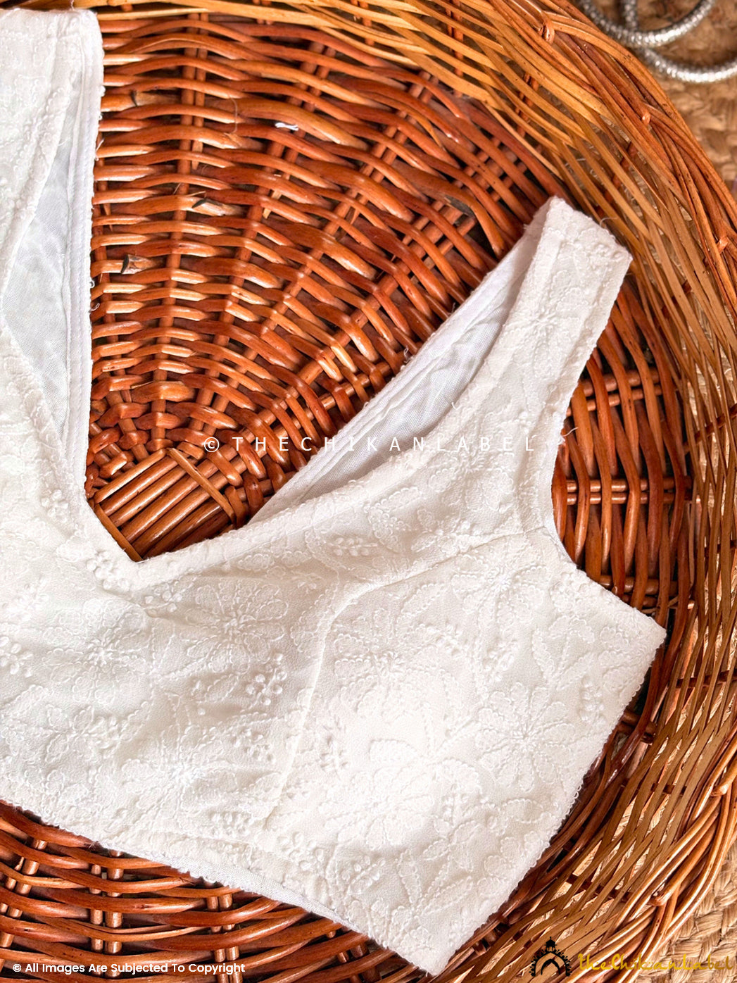 Handcrafted georgette blouse ideal for festive wear with delicate embroidery on the front