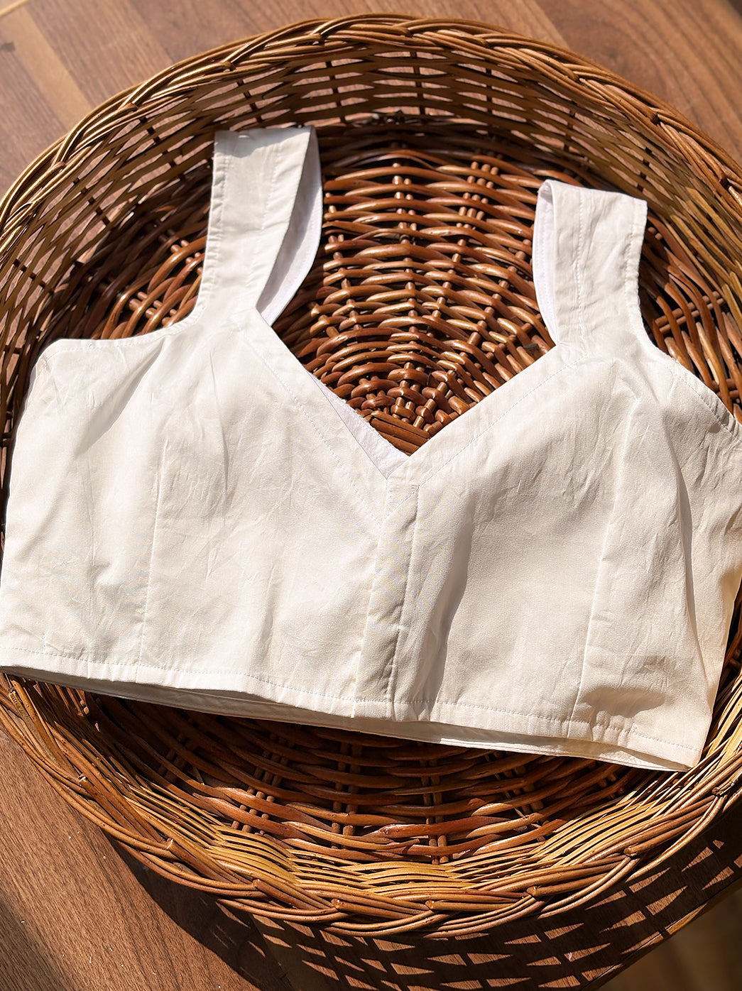 White Viscose Mukaish Handmade Chikankari Blouse